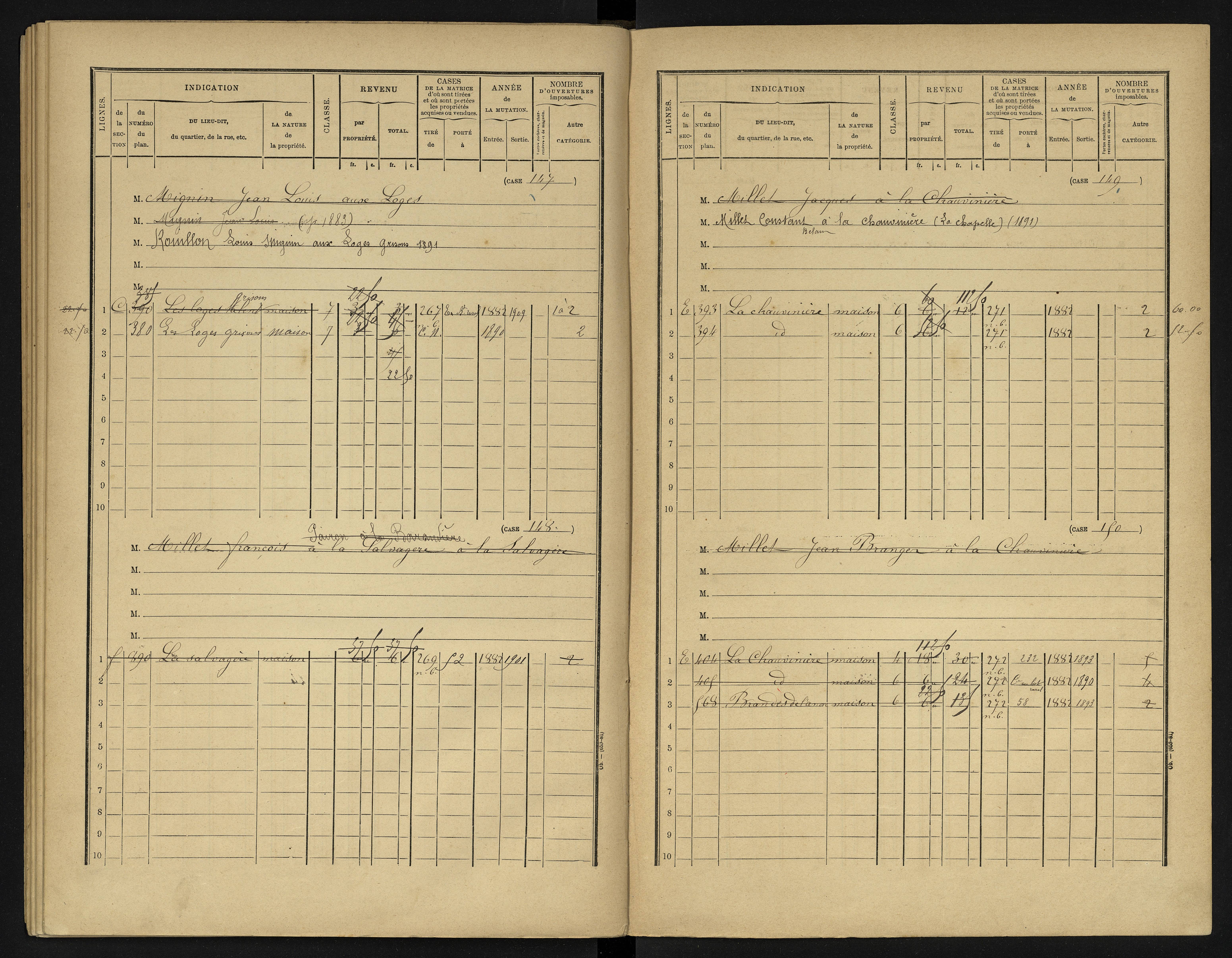 La Chapelle-Montreuil - FRAD086_cadastre Cases 1-263 