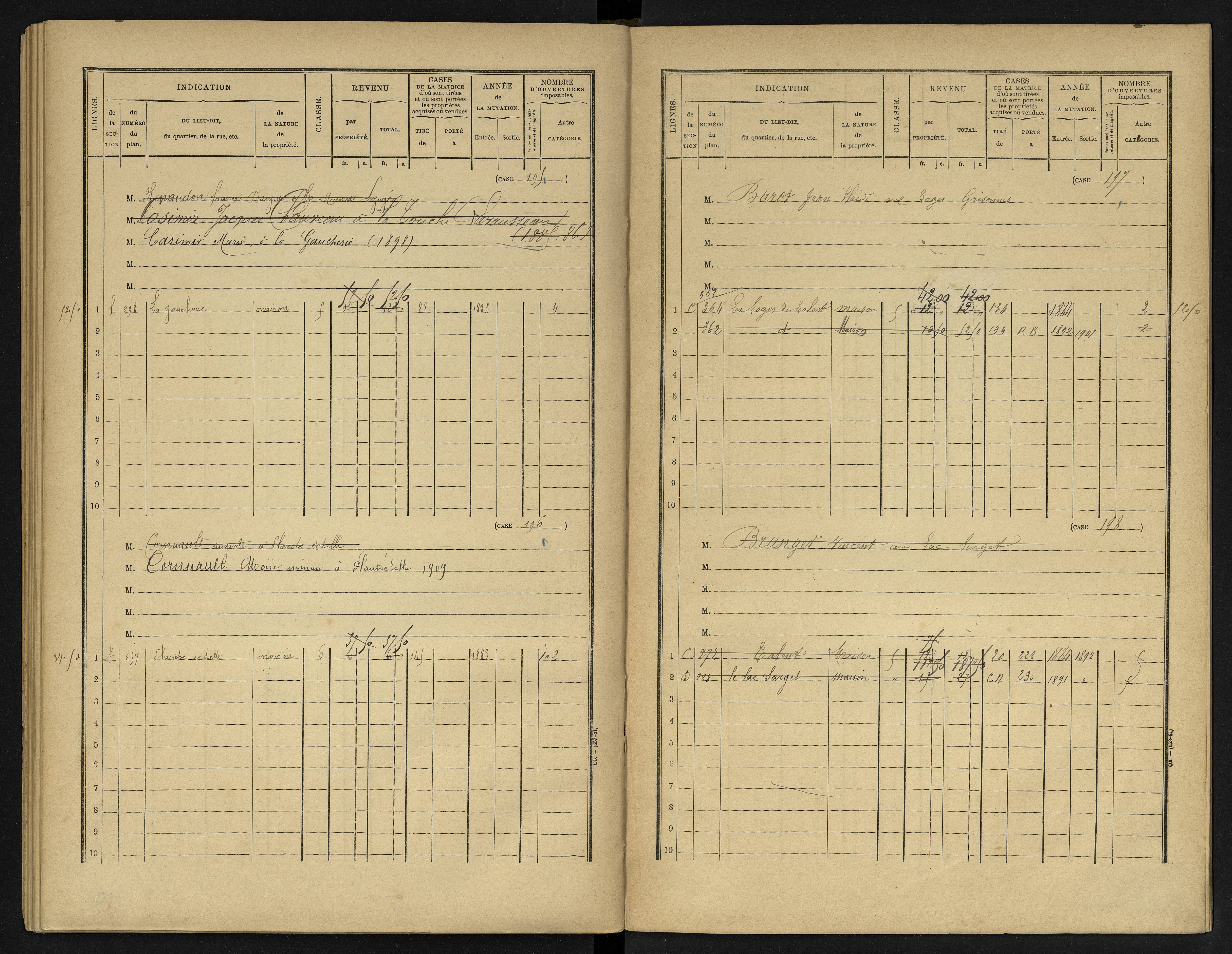 La Chapelle-Montreuil - FRAD086_cadastre Cases 1-263 