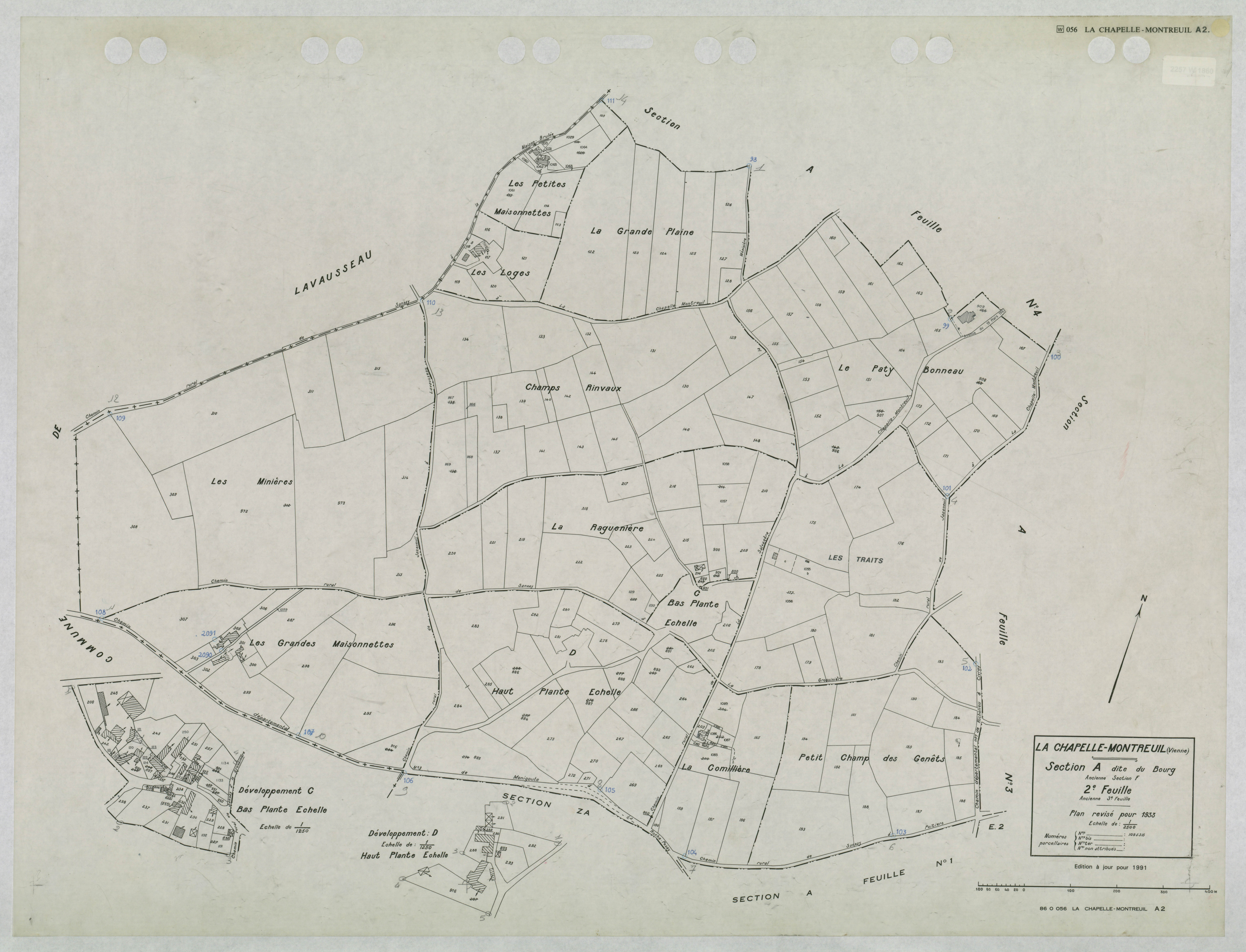 La Chapelle-Montreuil - FRAD086_cadastre Plans mis à jour 