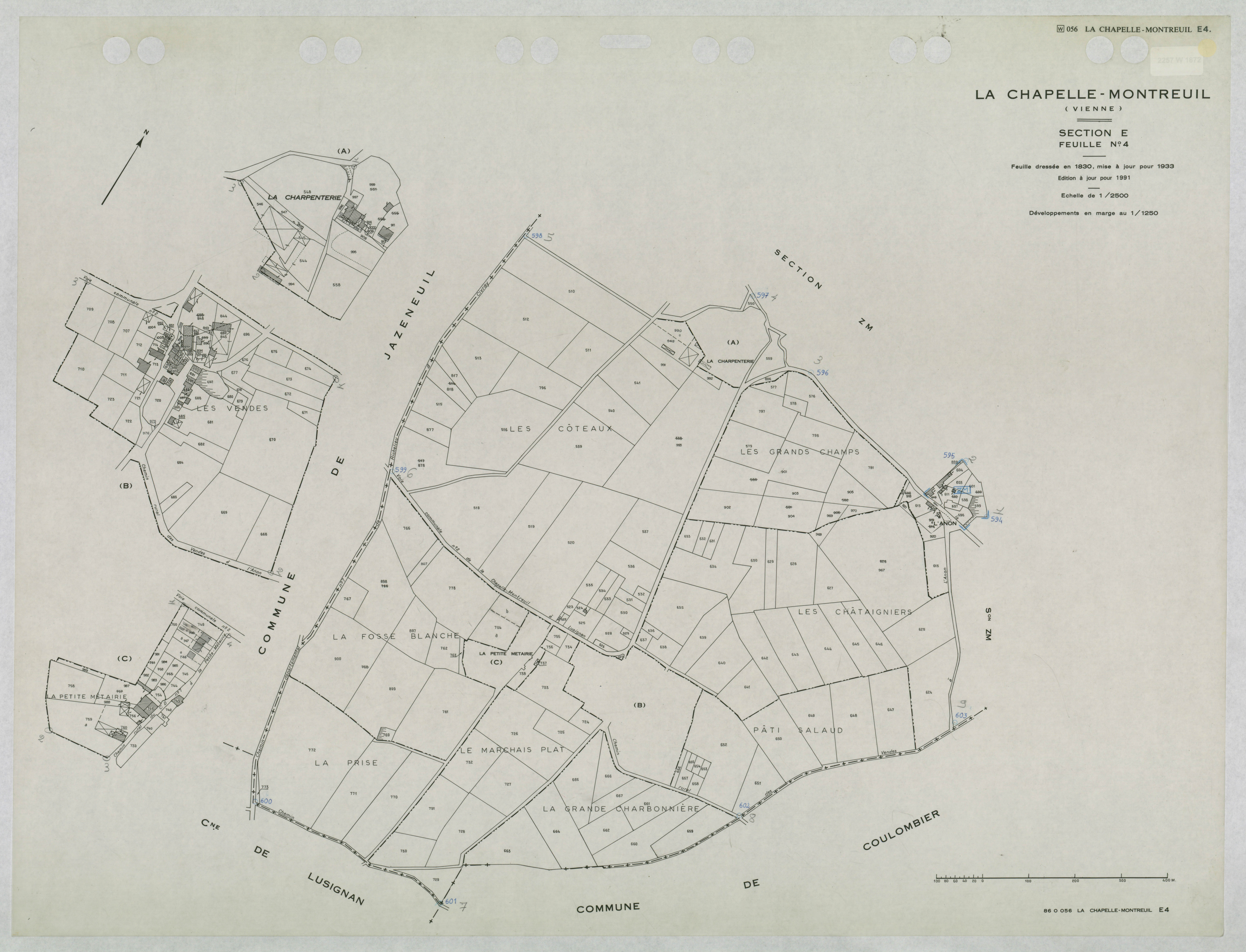 La Chapelle-Montreuil - FRAD086_cadastre Plans mis à jour 