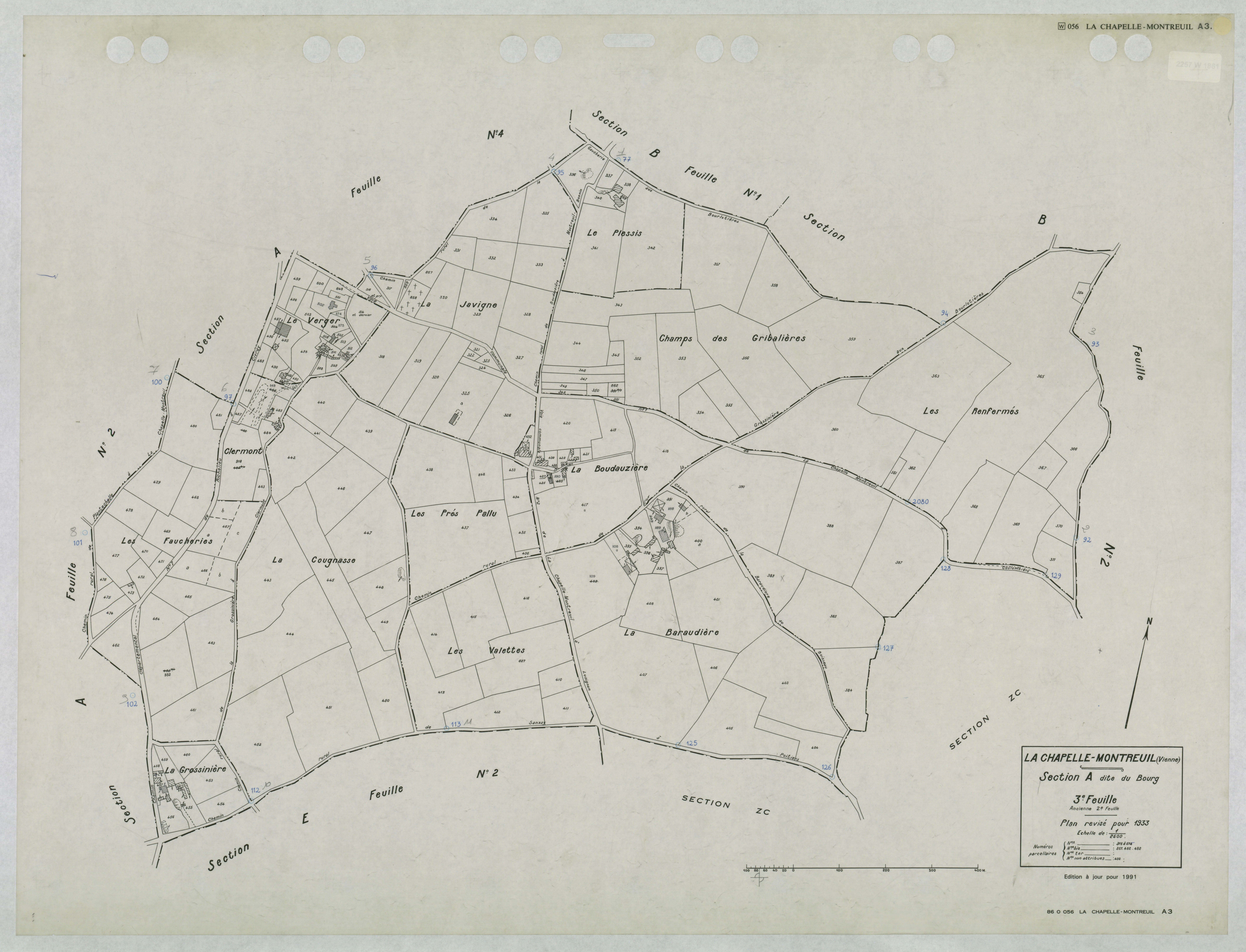 La Chapelle-Montreuil - FRAD086_cadastre Plans mis à jour 