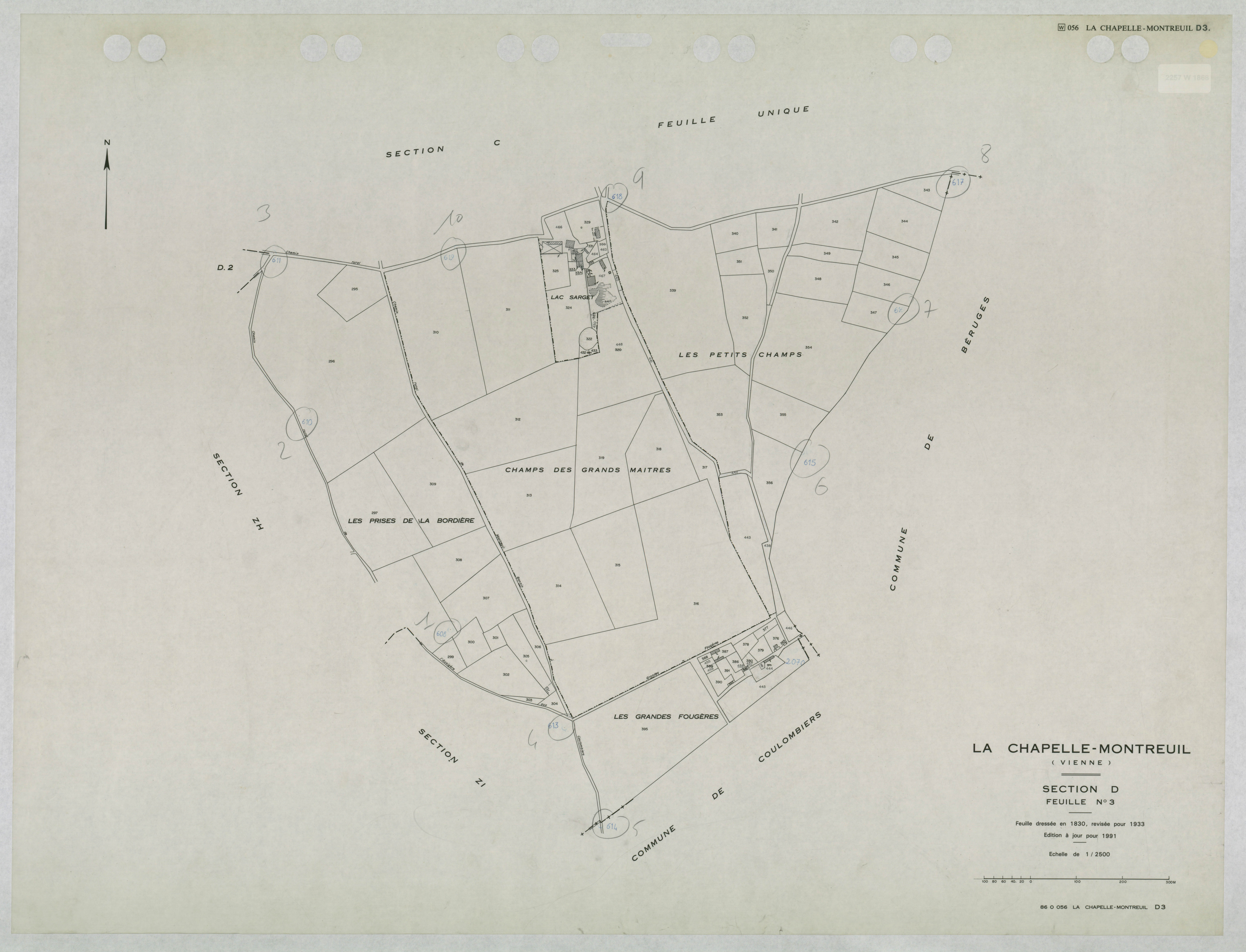 La Chapelle-Montreuil - FRAD086_cadastre Plans mis à jour 