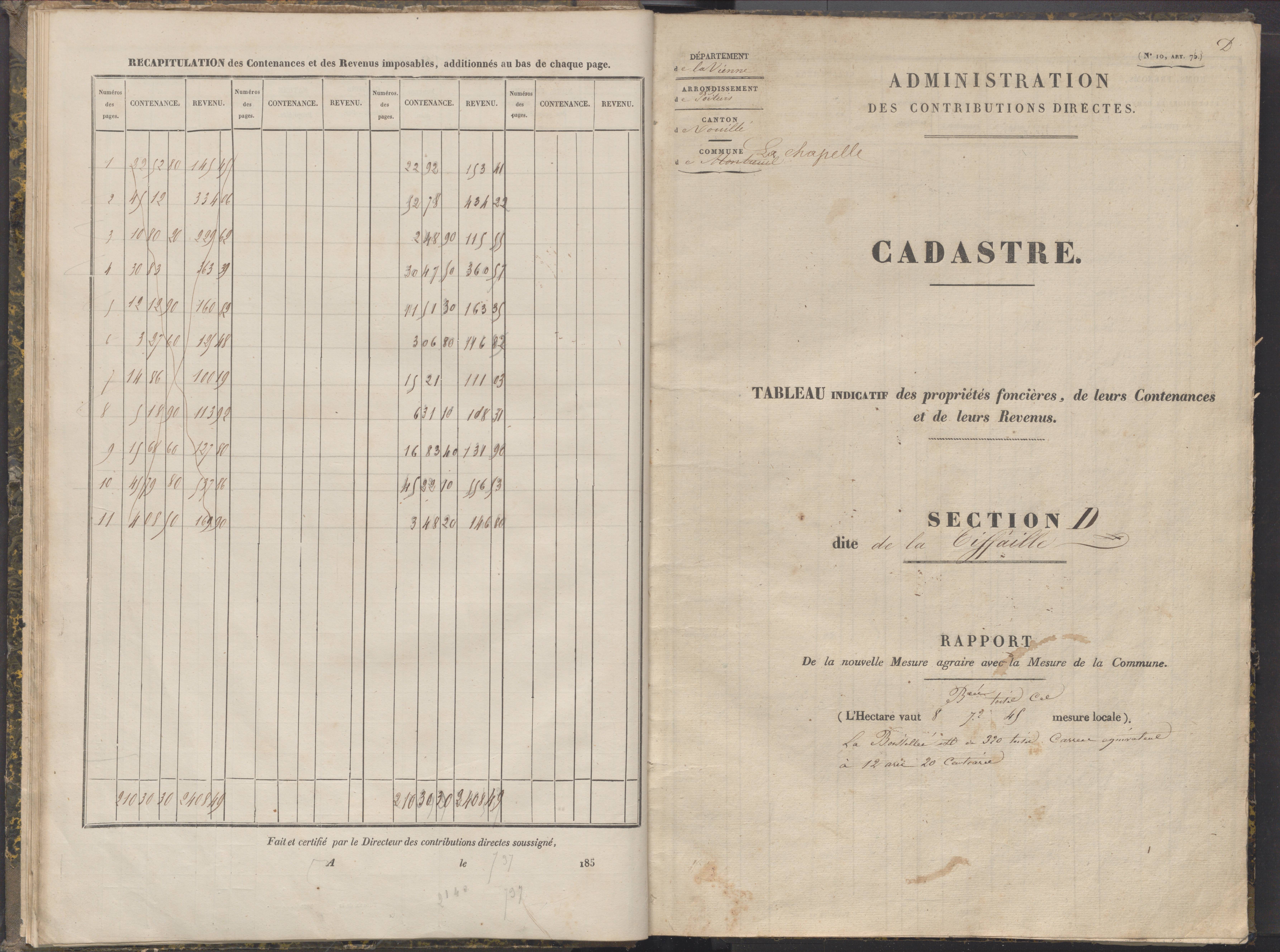 La Chapelle-Montreuil - FRAD086_cadastre Sections C-H 
