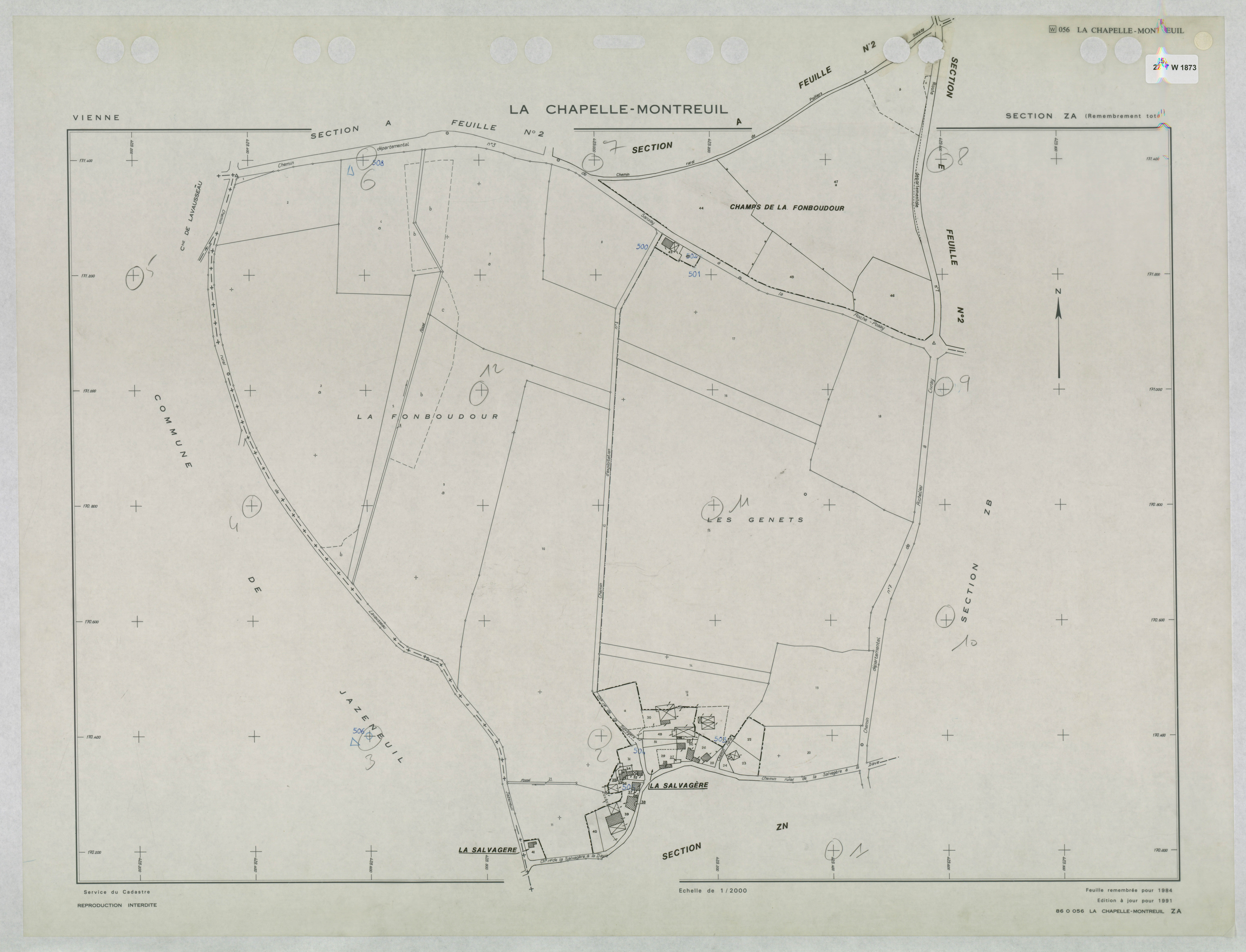 La Chapelle-Montreuil - FRAD086_cadastre Plans remembrés 