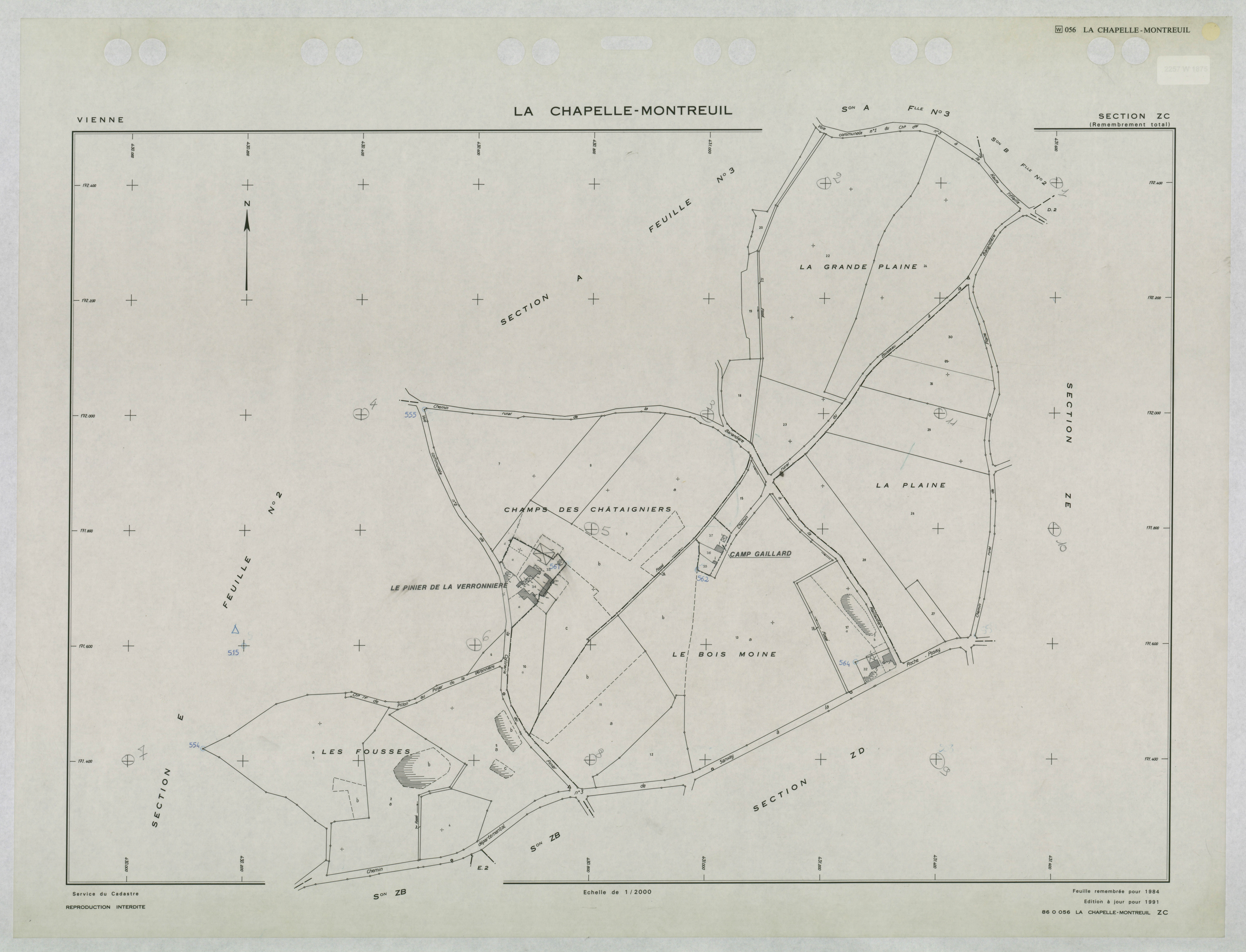 La Chapelle-Montreuil - FRAD086_cadastre Plans remembrés 