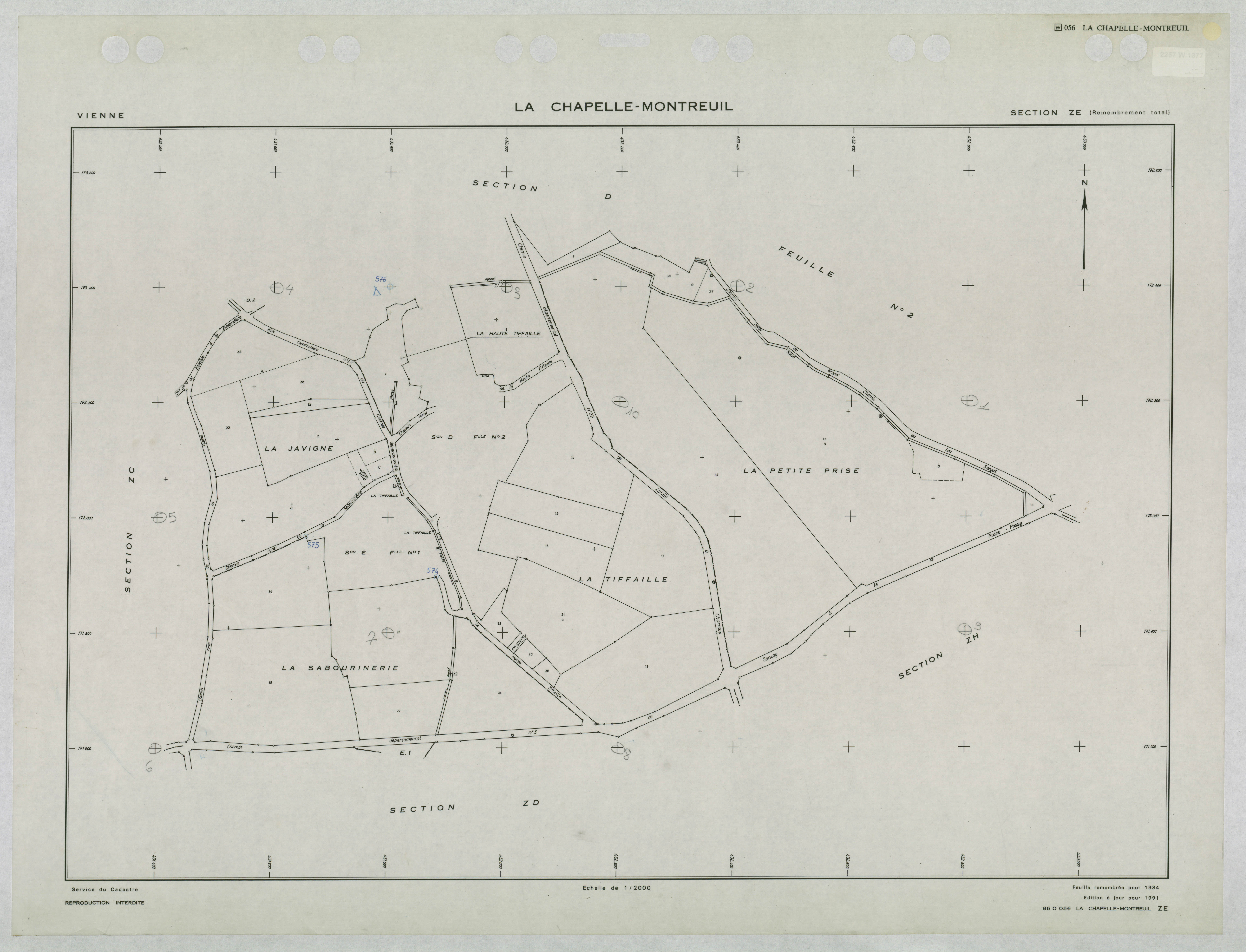 La Chapelle-Montreuil - FRAD086_cadastre Plans remembrés 