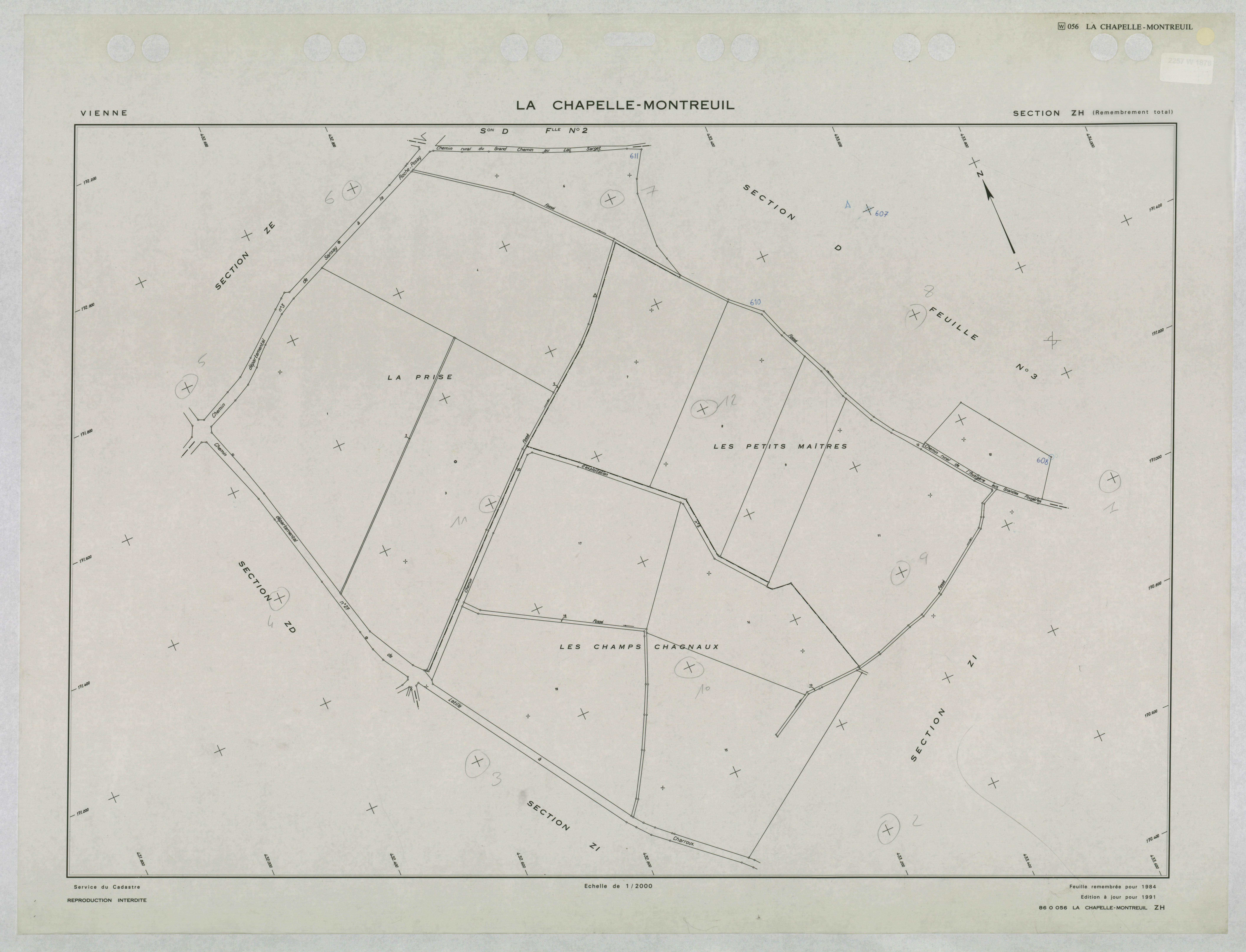 La Chapelle-Montreuil - FRAD086_cadastre Plans remembrés 