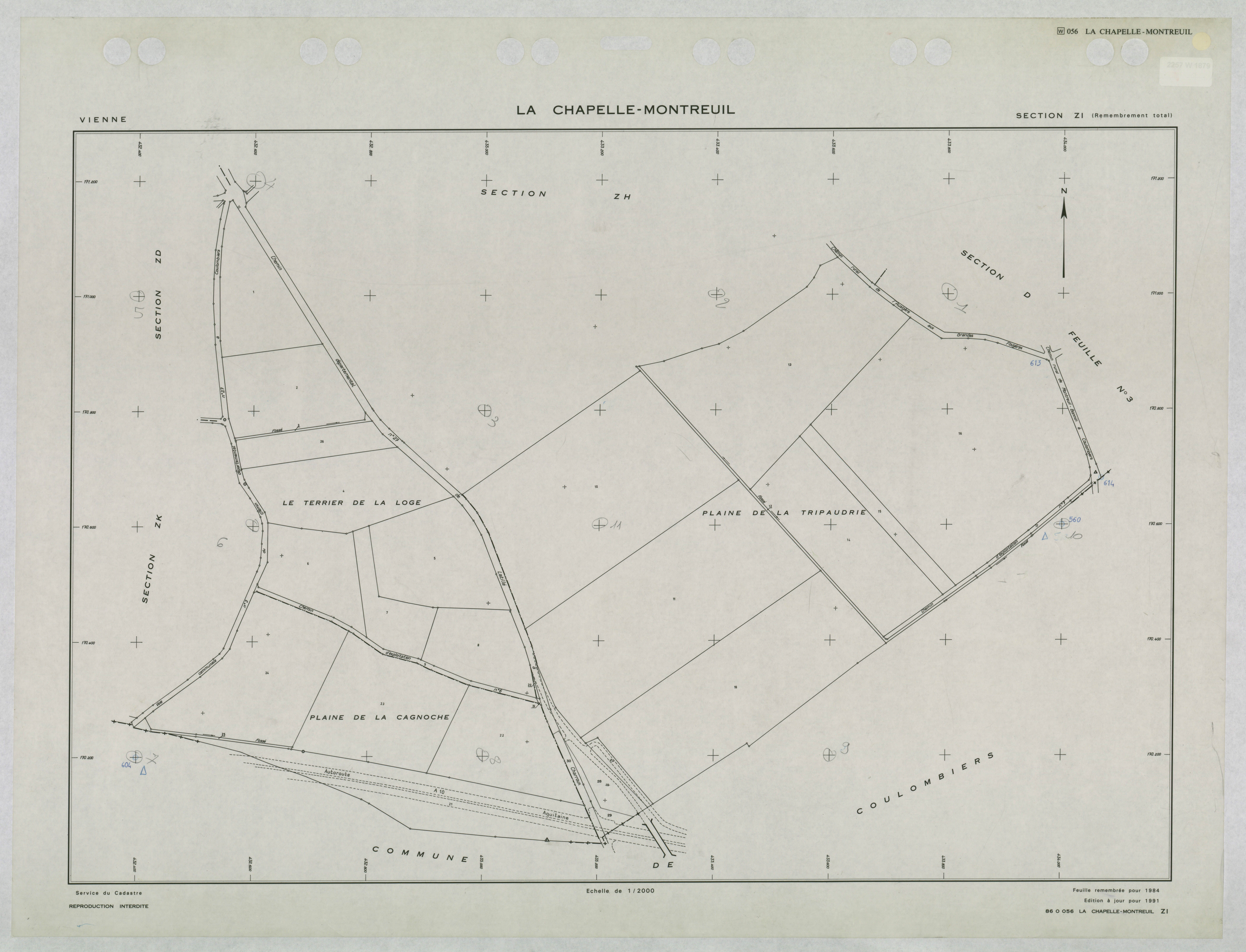 La Chapelle-Montreuil - FRAD086_cadastre Plans remembrés 