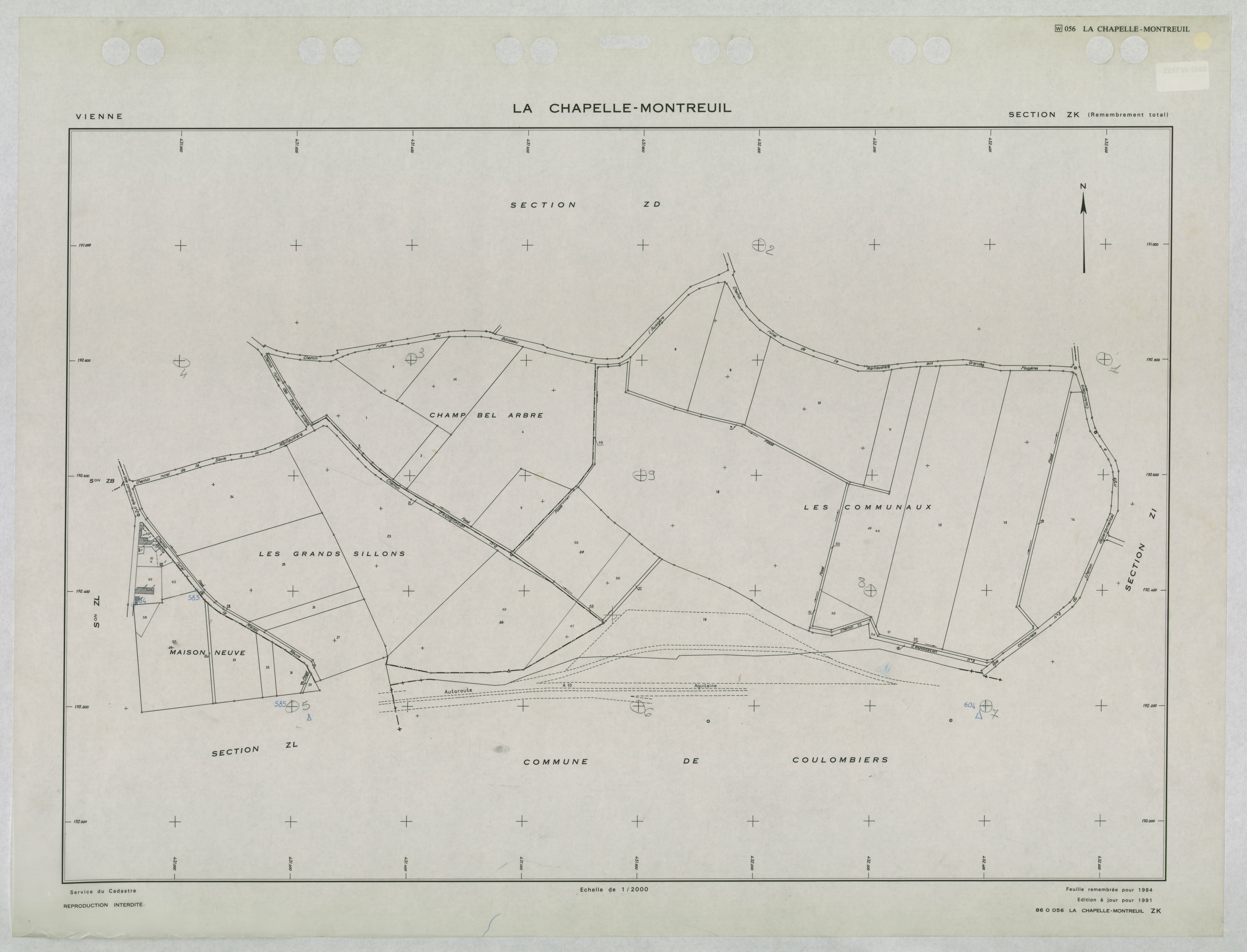 La Chapelle-Montreuil - FRAD086_cadastre Plans remembrés 