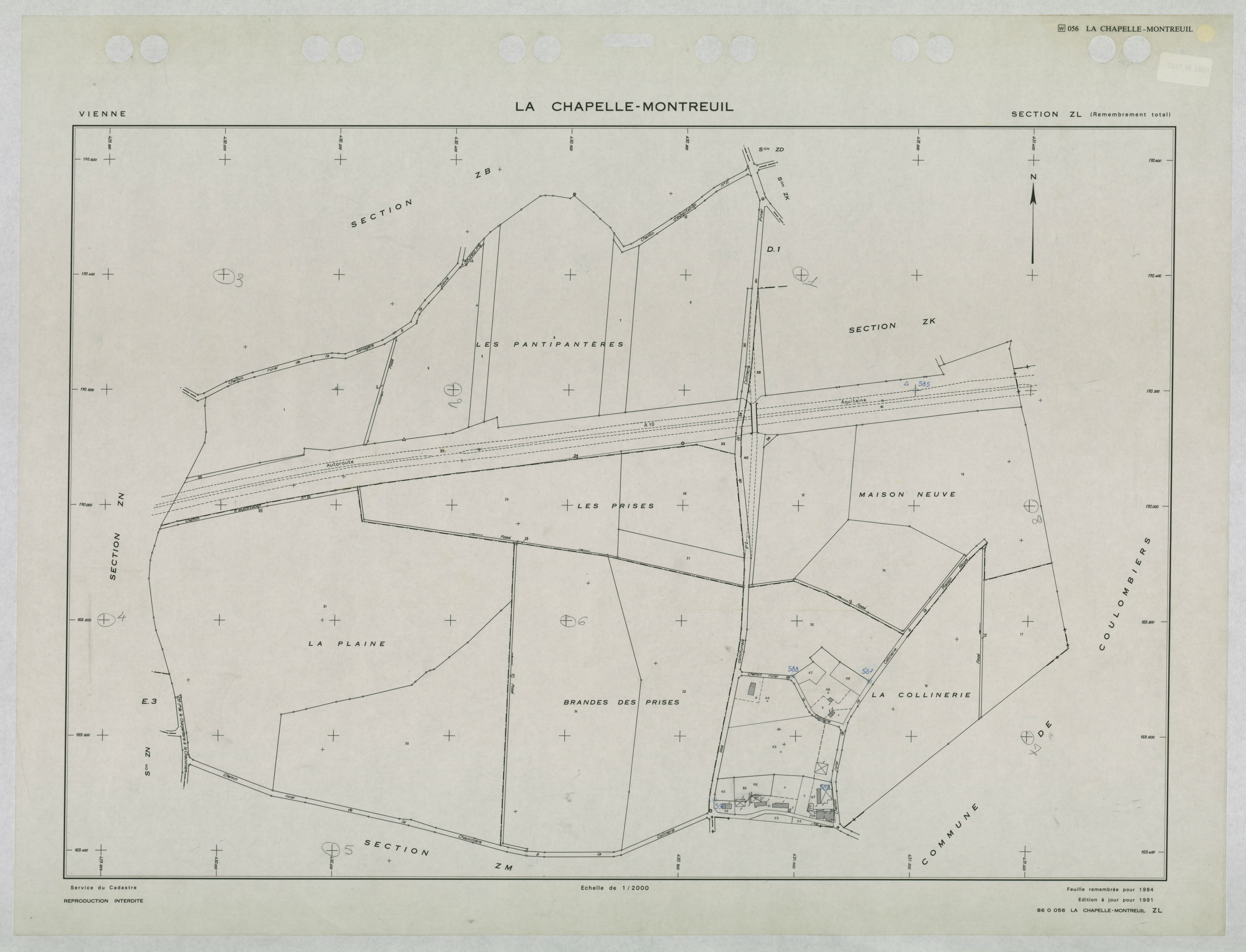 La Chapelle-Montreuil - FRAD086_cadastre Plans remembrés 