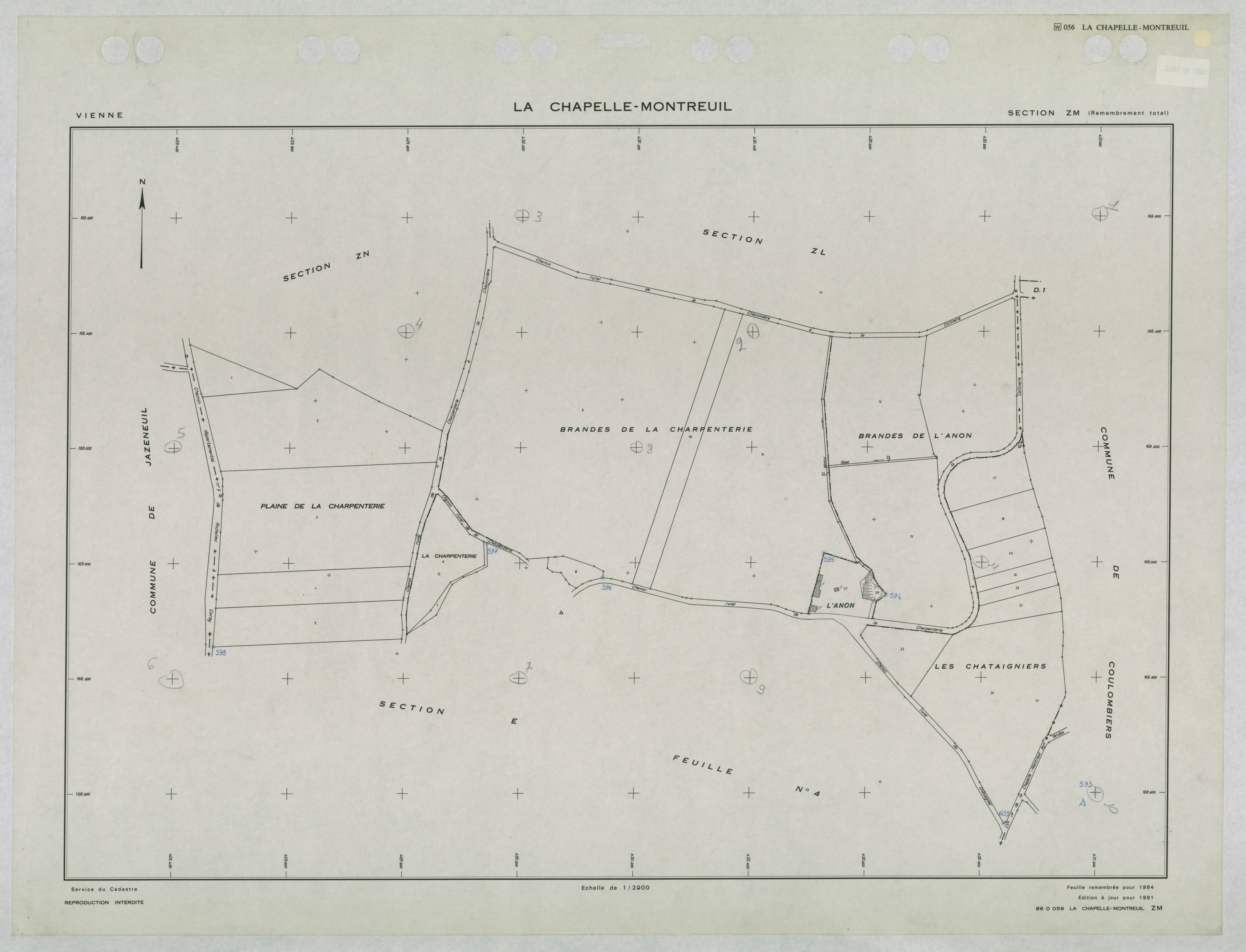 La Chapelle-Montreuil - FRAD086_cadastre Plans remembrés 