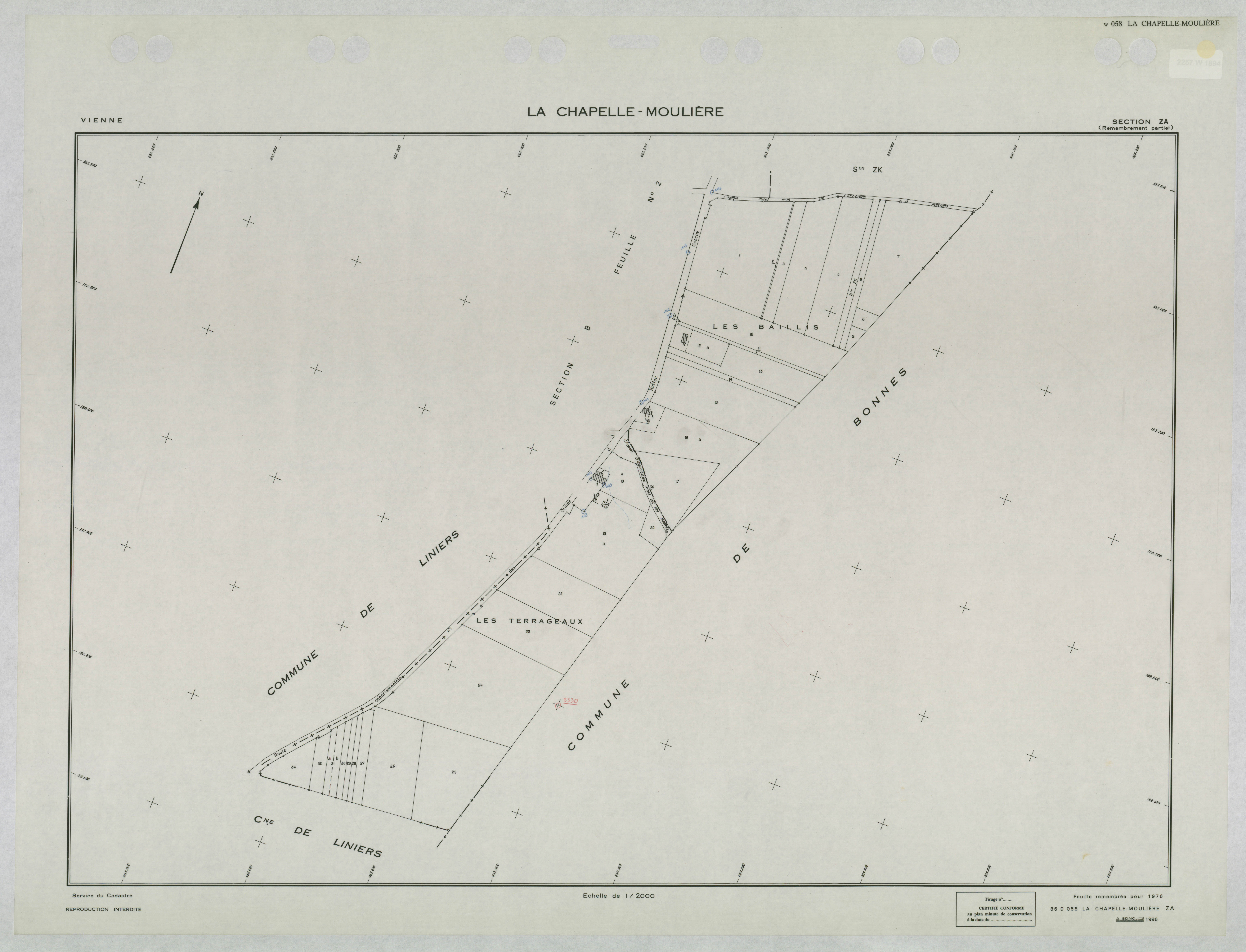 La Chapelle-Moulière - FRAD086_cadastre Plans remembrés 