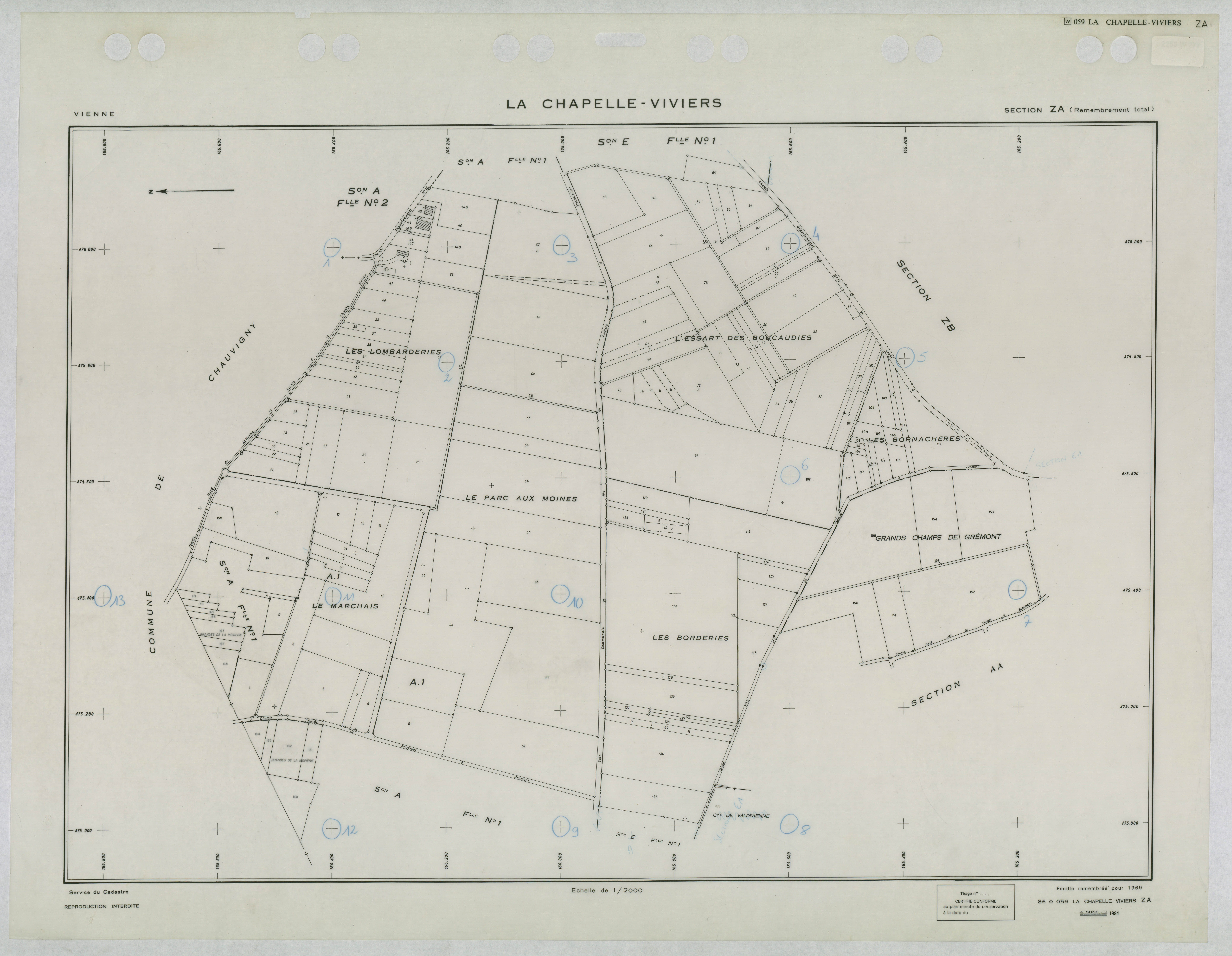 Chapelle-Viviers - FRAD086_cadastre Plans remembrés 