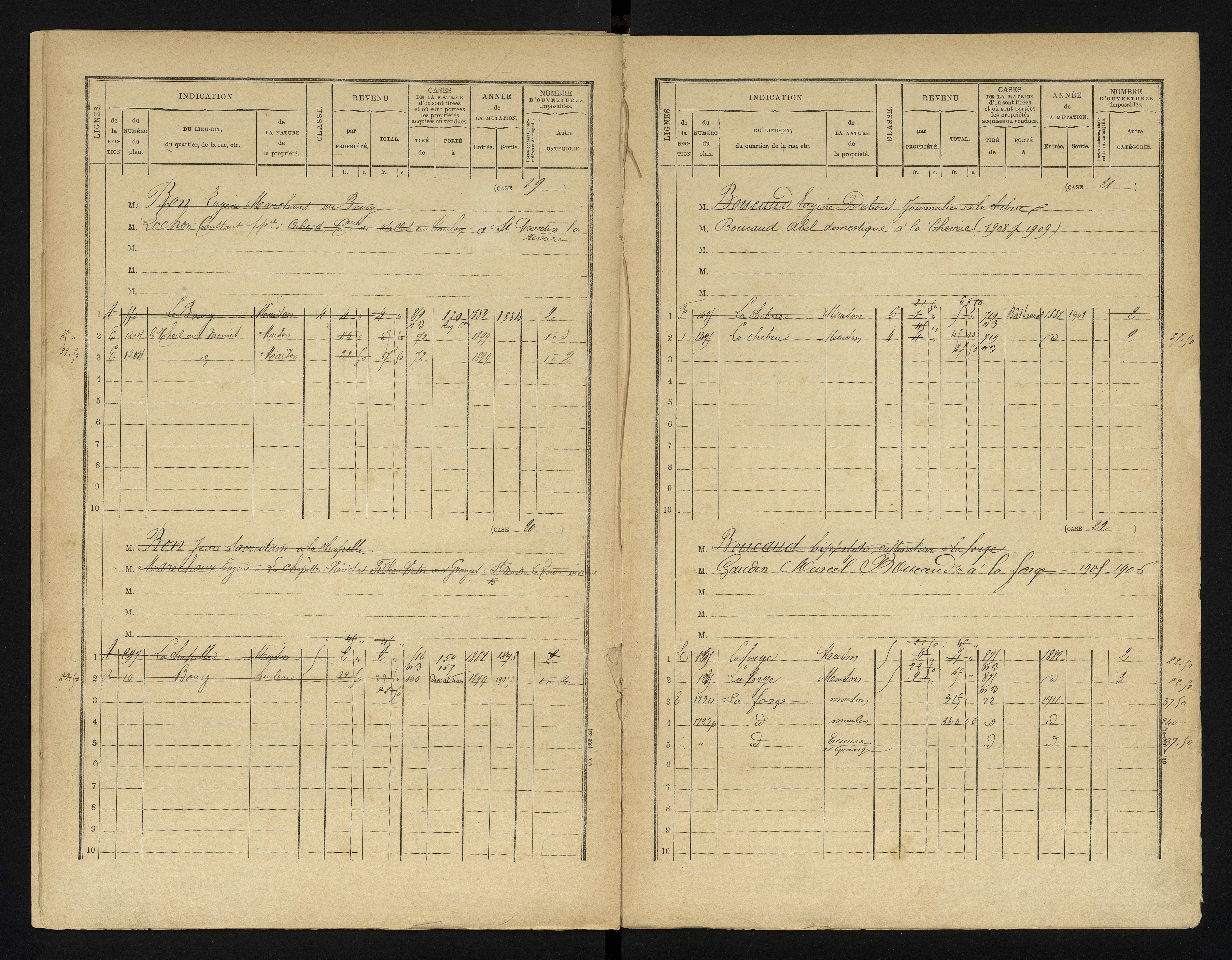 Chapelle-Viviers - FRAD086_cadastre Cases 1-184 