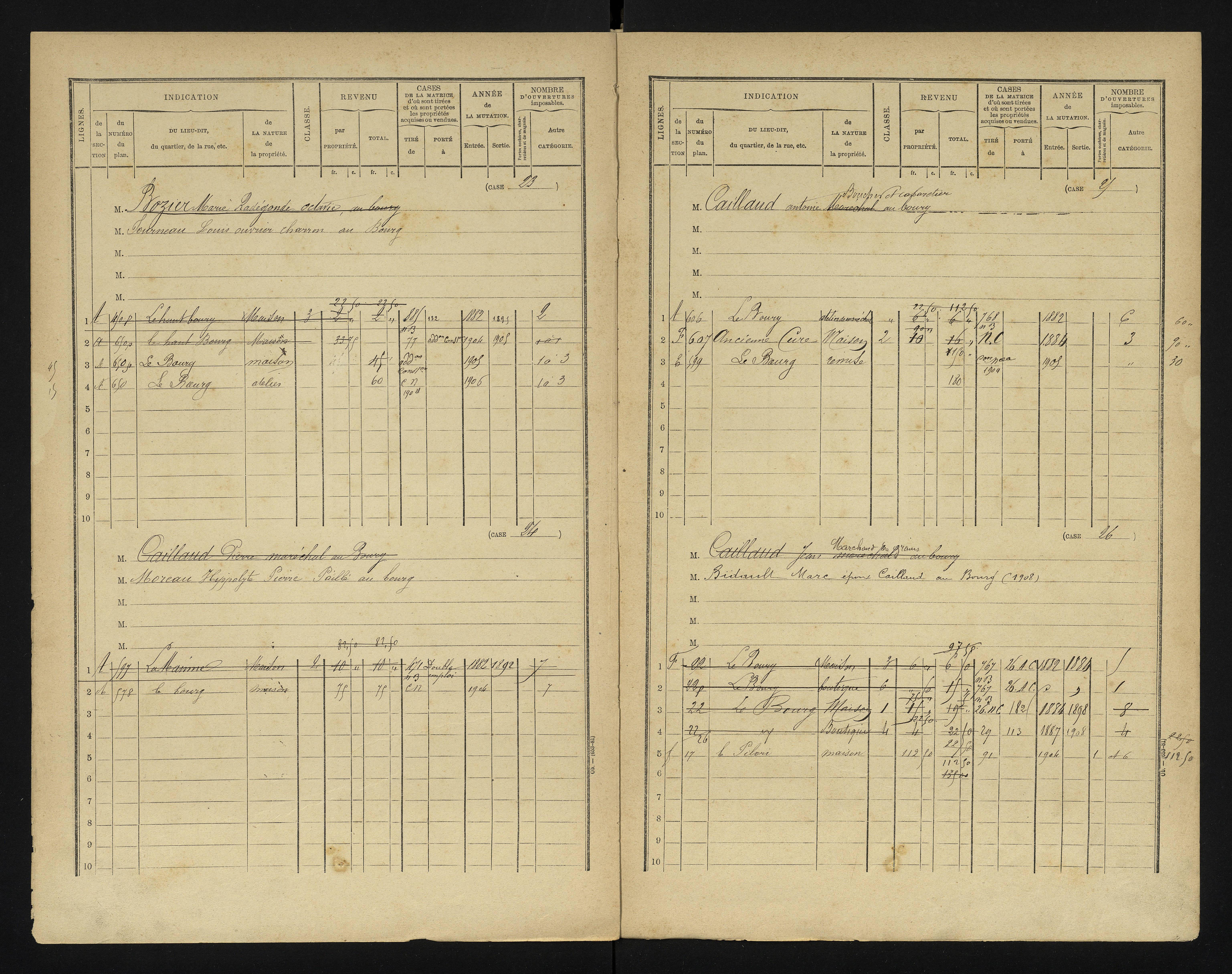 Chapelle-Viviers - FRAD086_cadastre Cases 1-184 