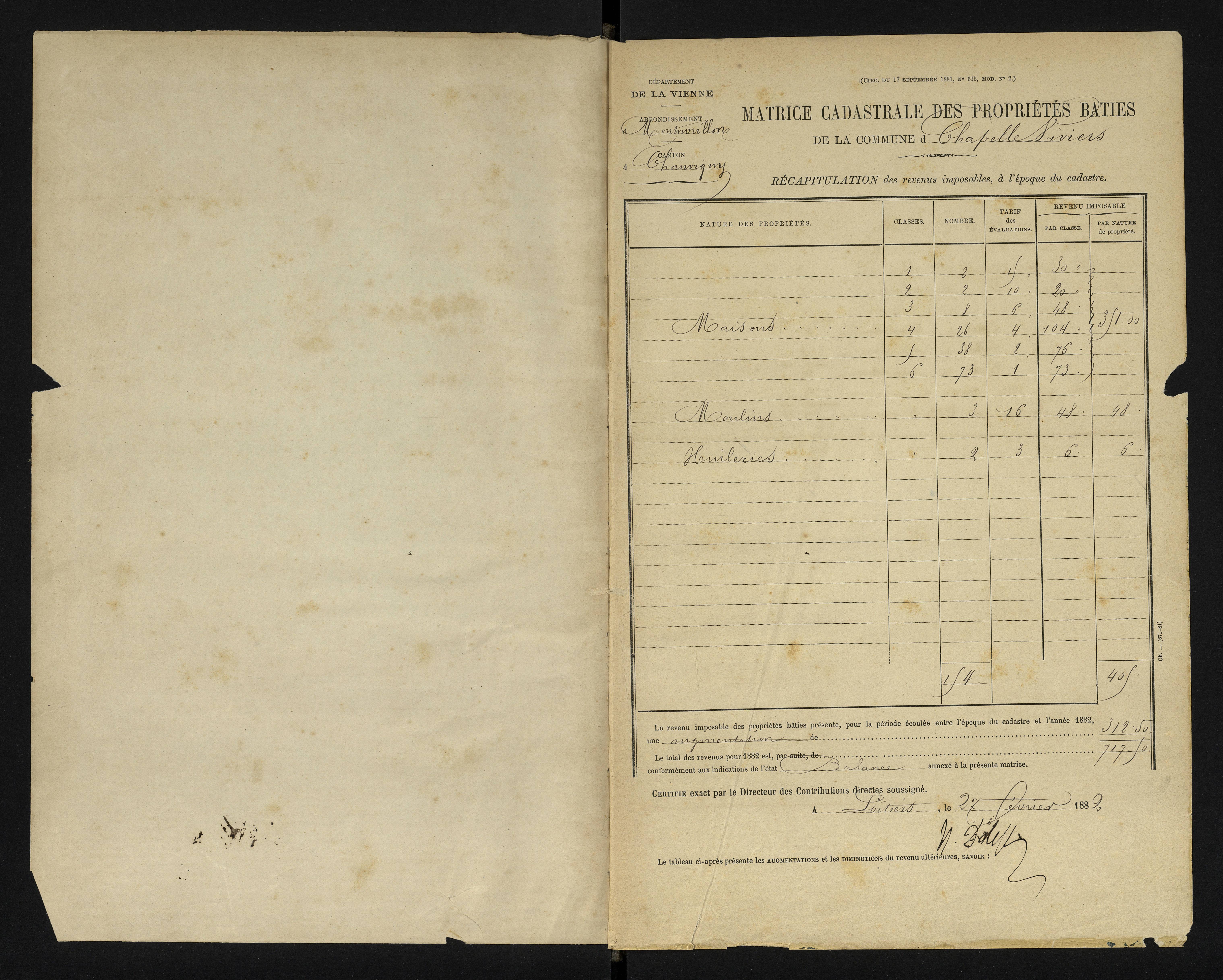 Chapelle-Viviers - FRAD086_cadastre Cases 1-184 