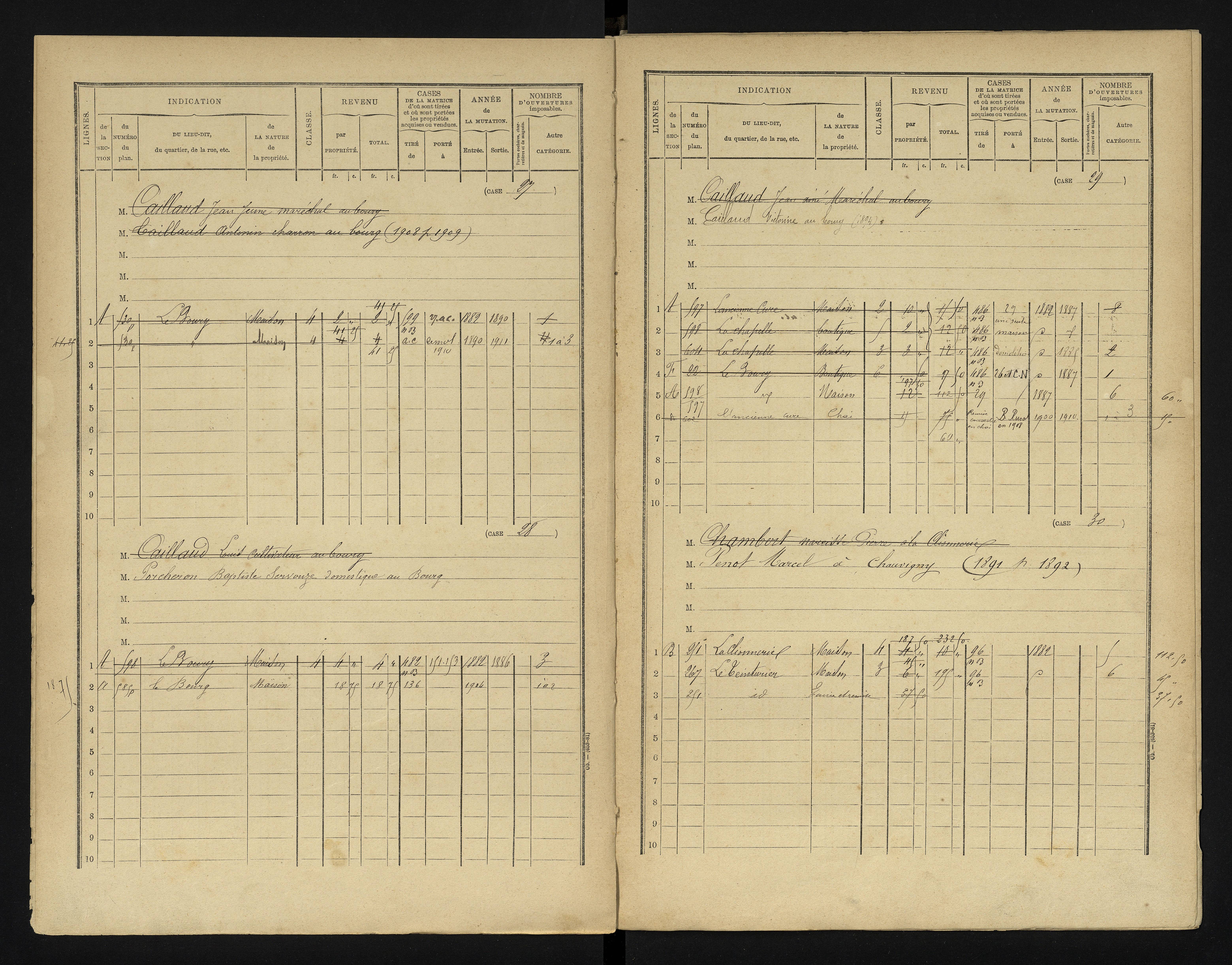 Chapelle-Viviers - FRAD086_cadastre Cases 1-184 