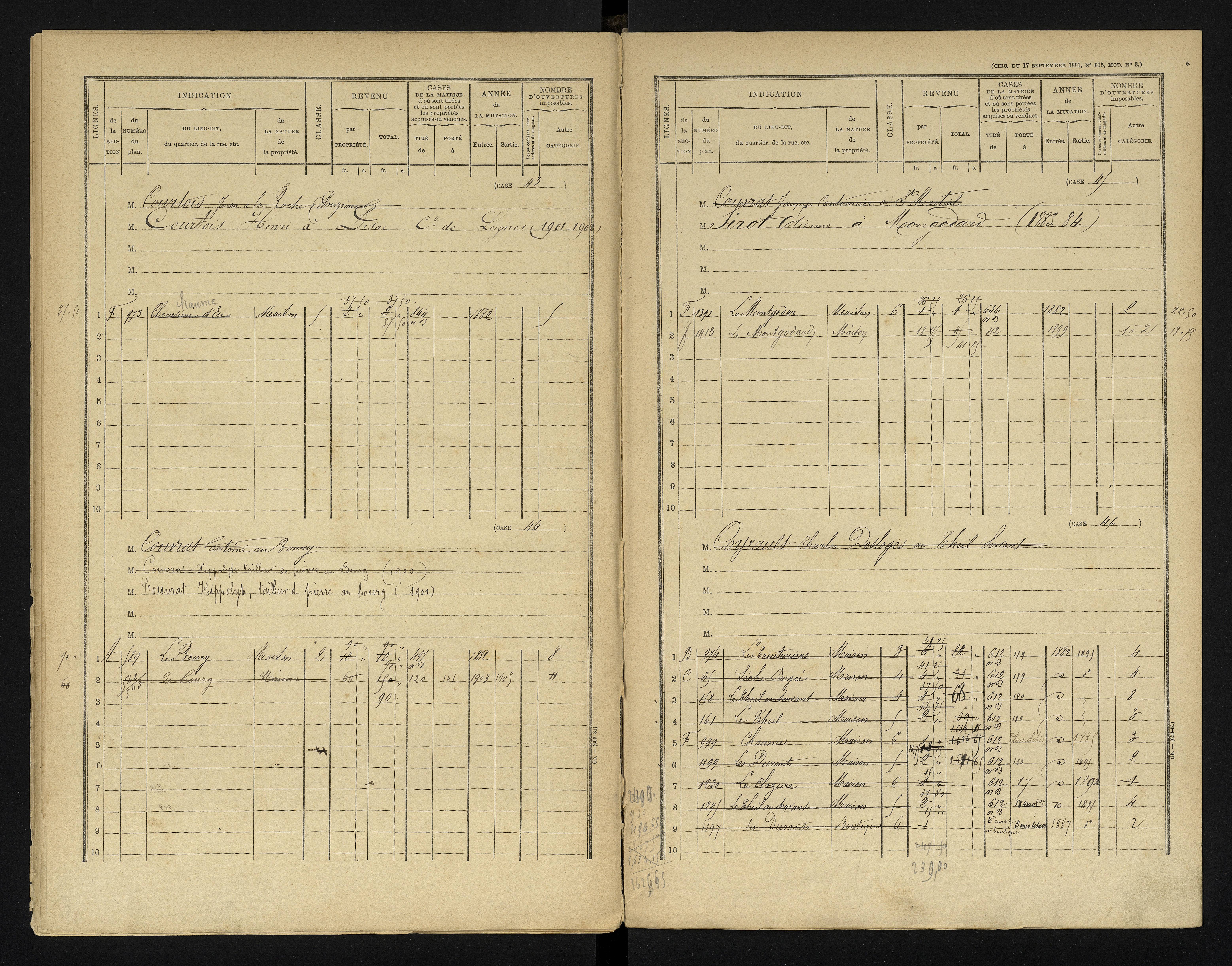 Chapelle-Viviers - FRAD086_cadastre Cases 1-184 