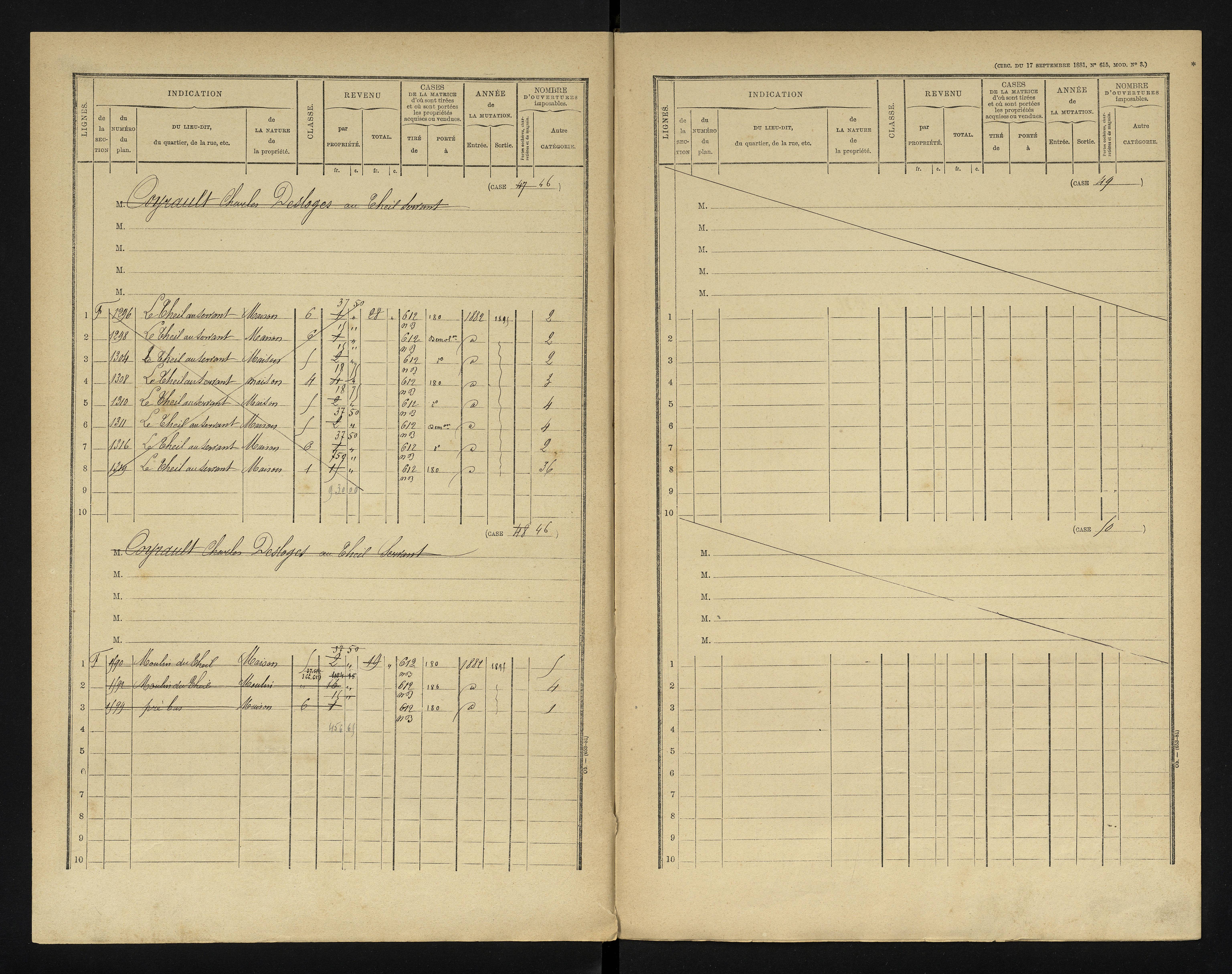 Chapelle-Viviers - FRAD086_cadastre Cases 1-184 