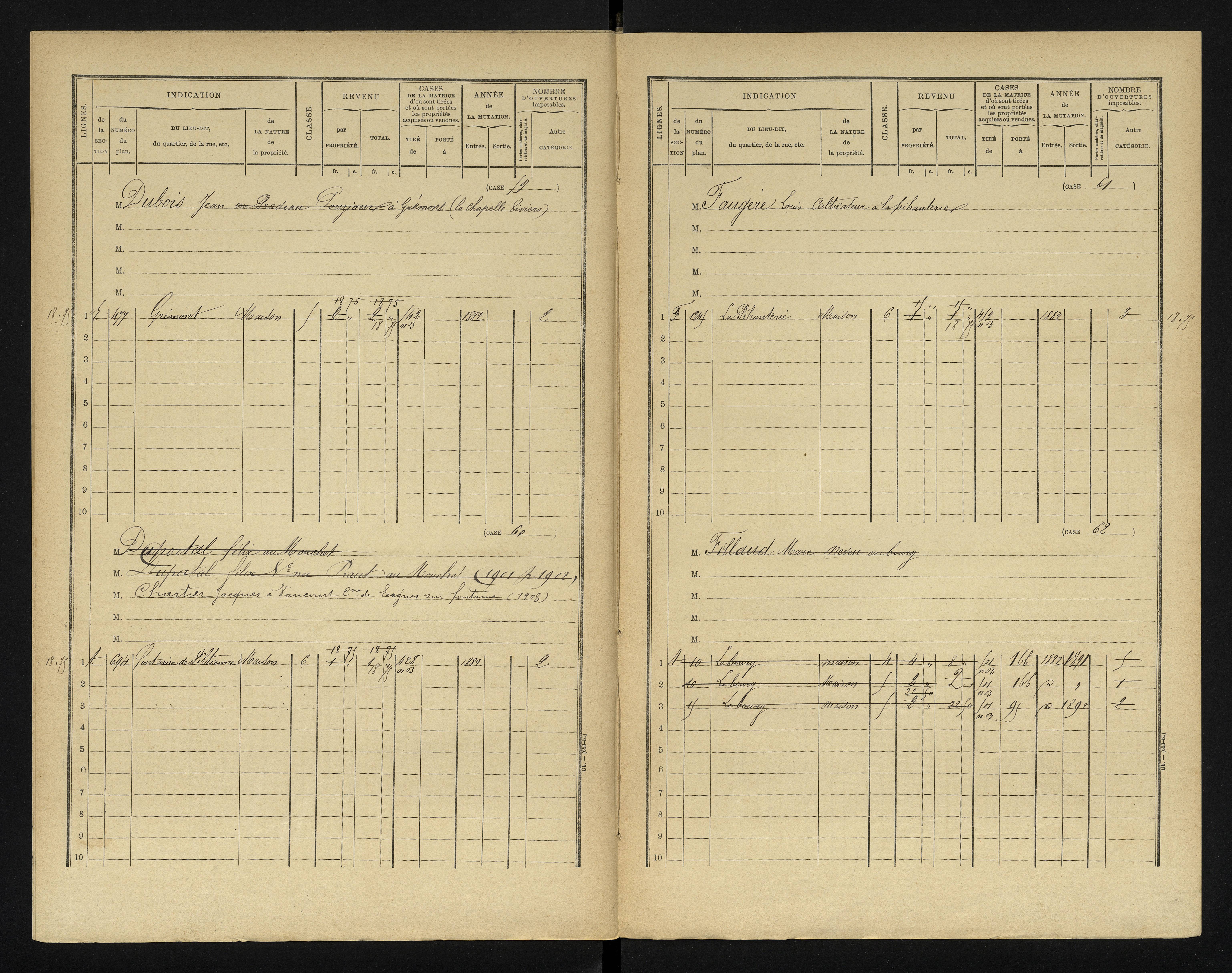 Chapelle-Viviers - FRAD086_cadastre Cases 1-184 