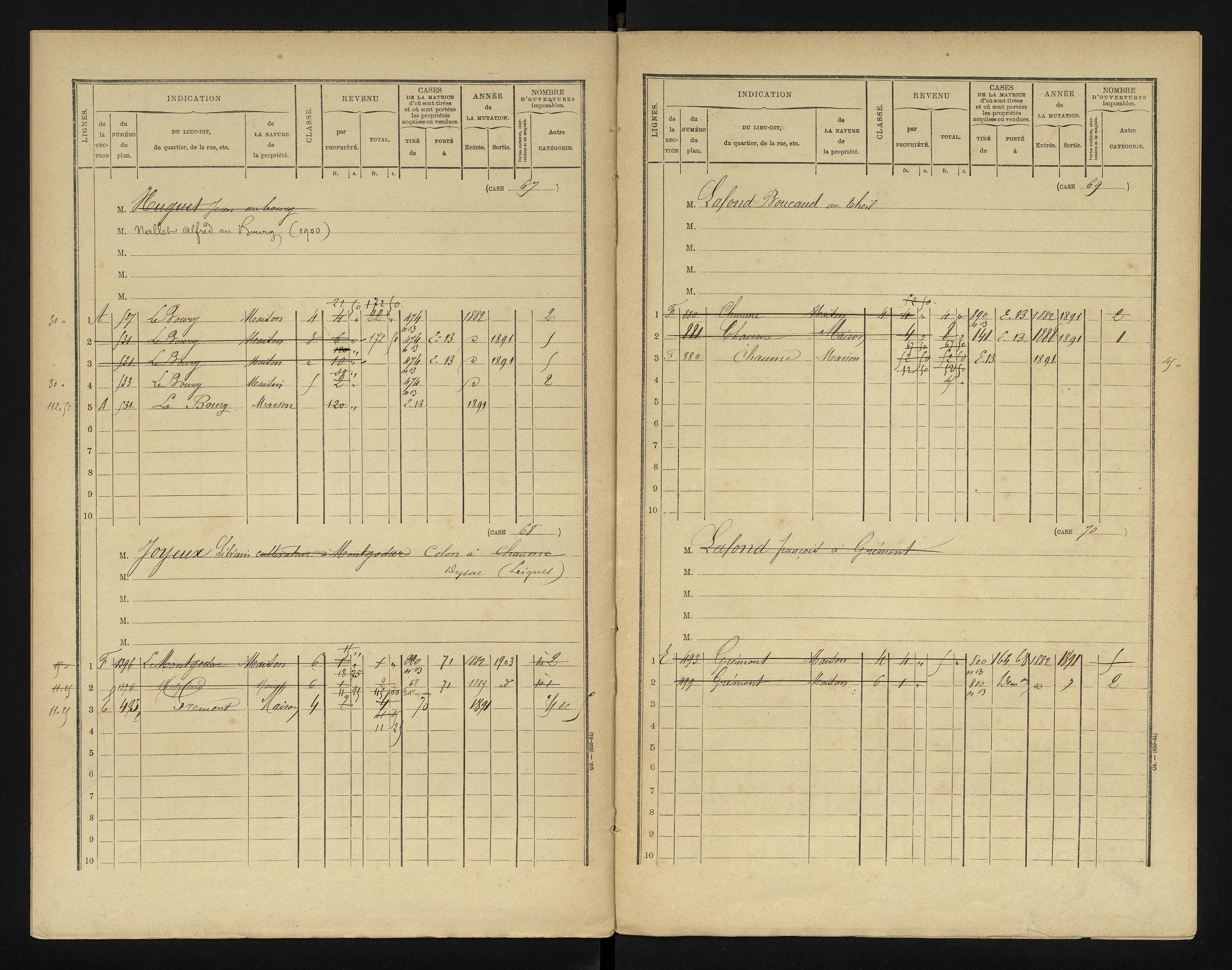Chapelle-Viviers - FRAD086_cadastre Cases 1-184 