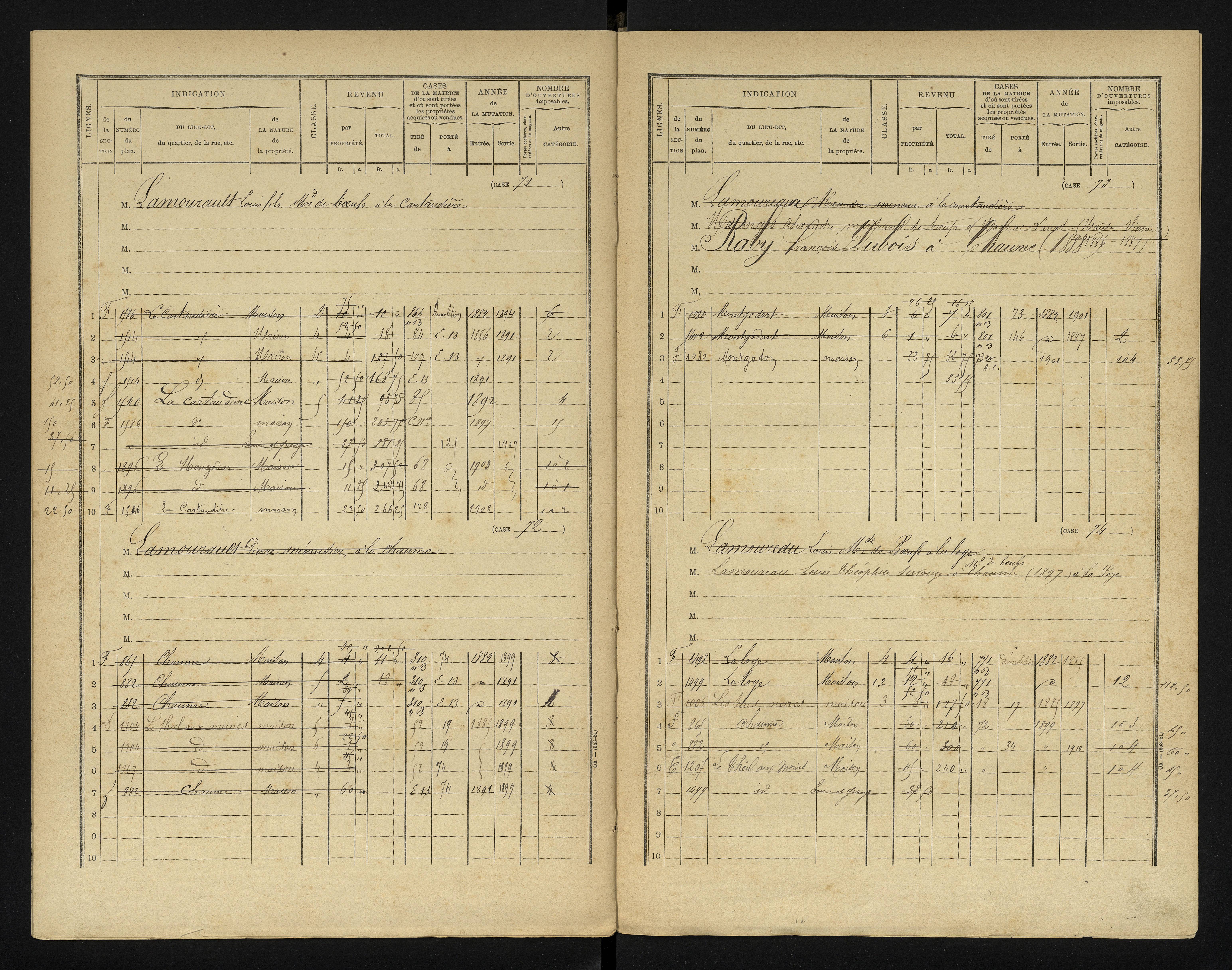 Chapelle-Viviers - FRAD086_cadastre Cases 1-184 