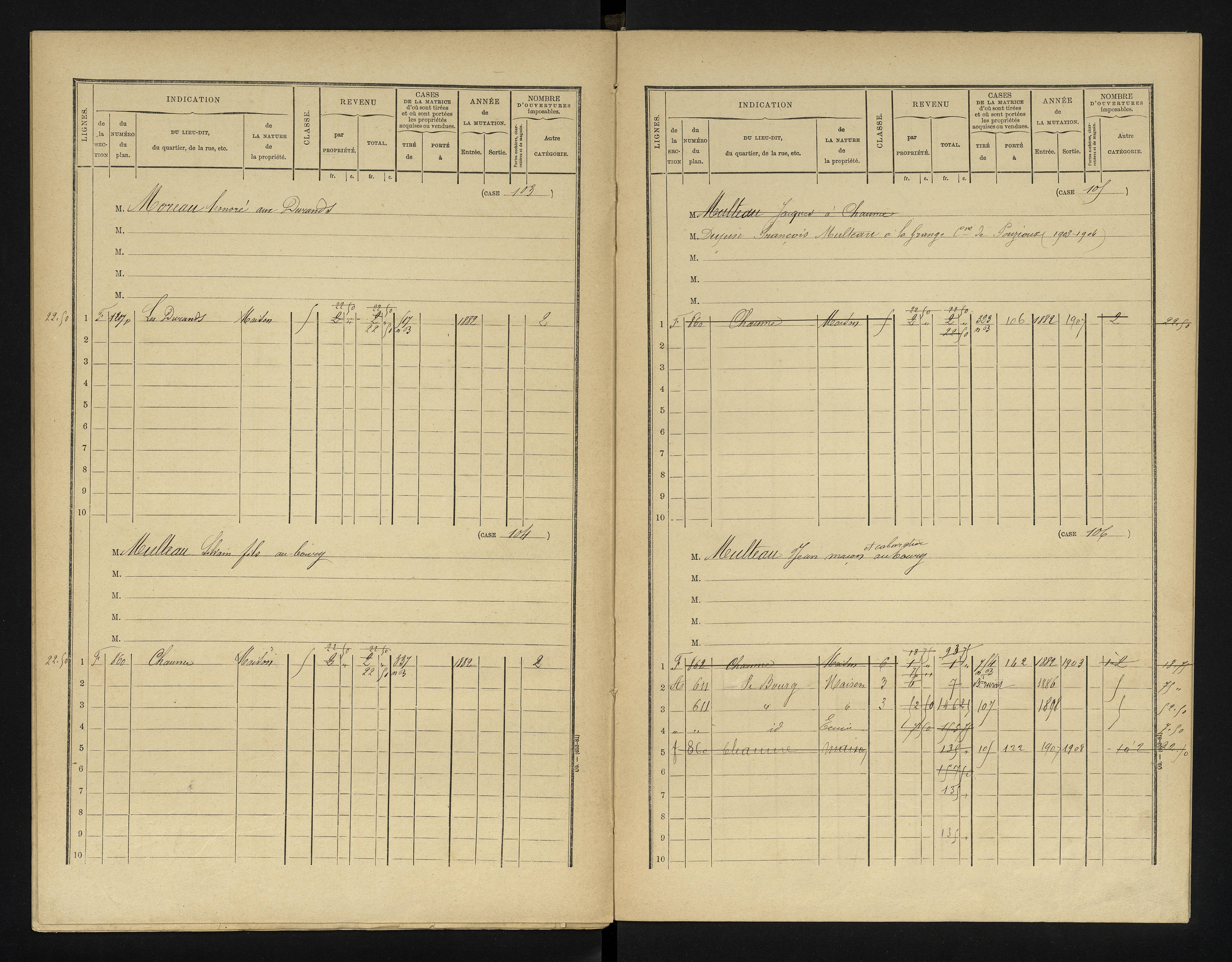 Chapelle-Viviers - FRAD086_cadastre Cases 1-184 