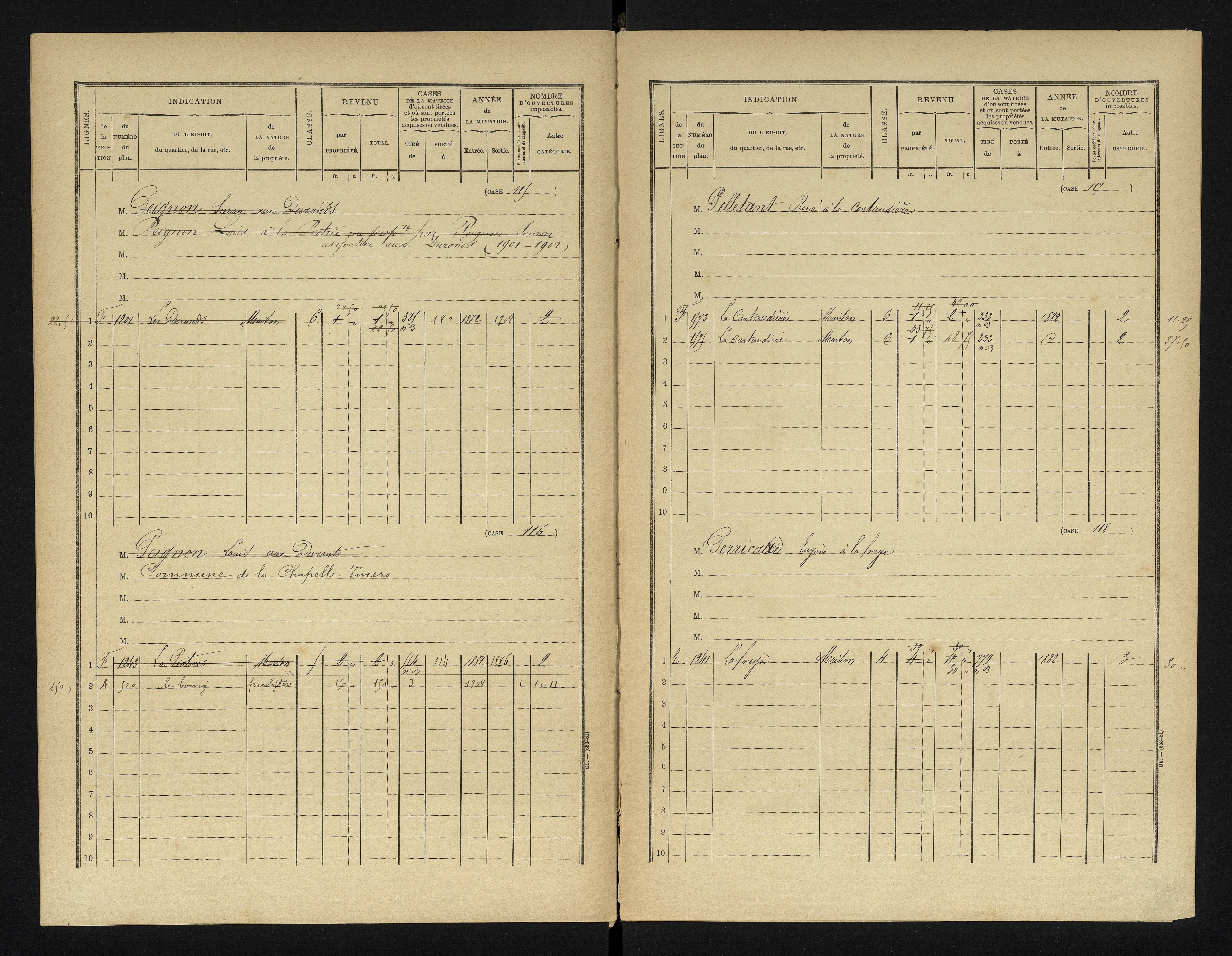 Chapelle-Viviers - FRAD086_cadastre Cases 1-184 
