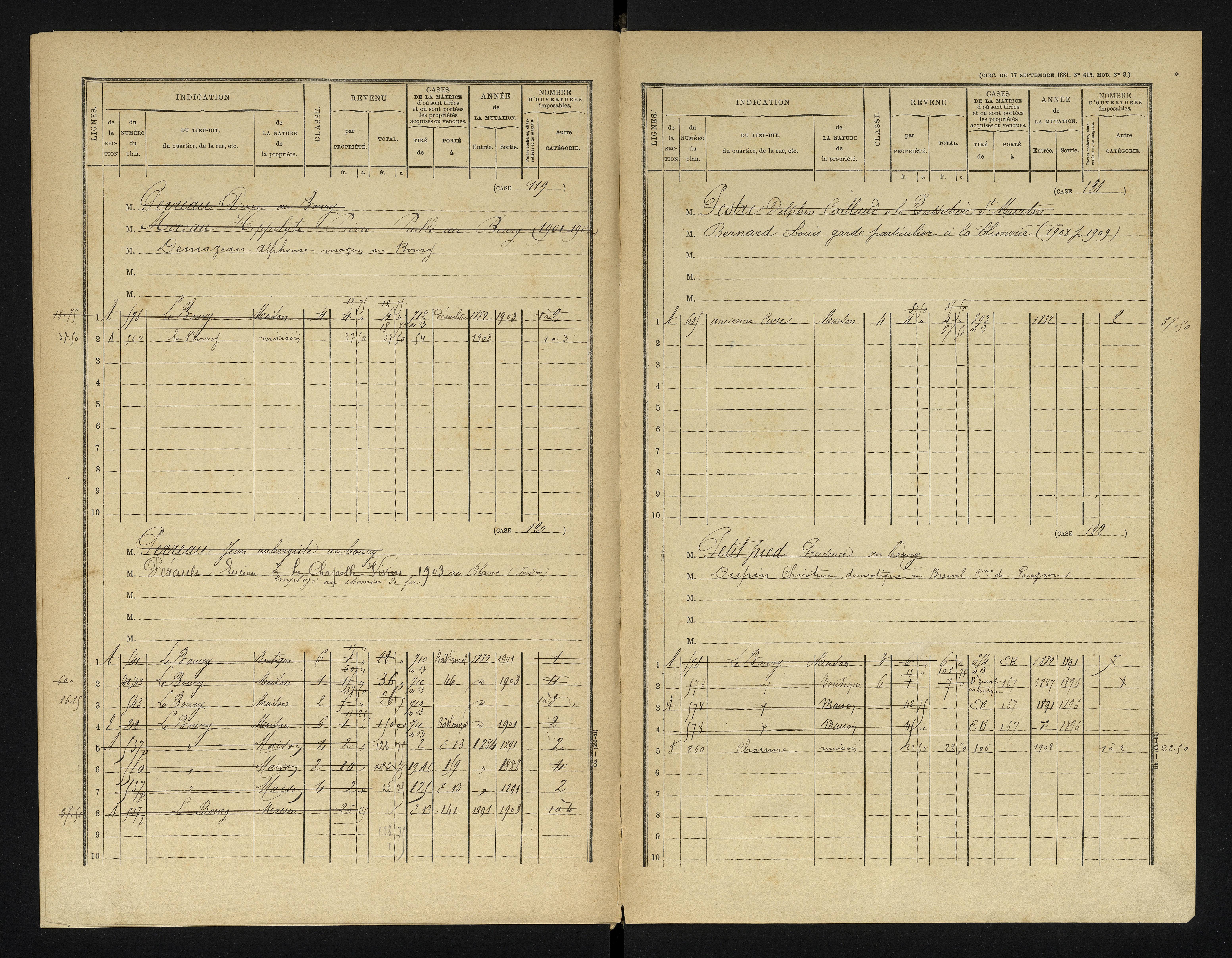 Chapelle-Viviers - FRAD086_cadastre Cases 1-184 