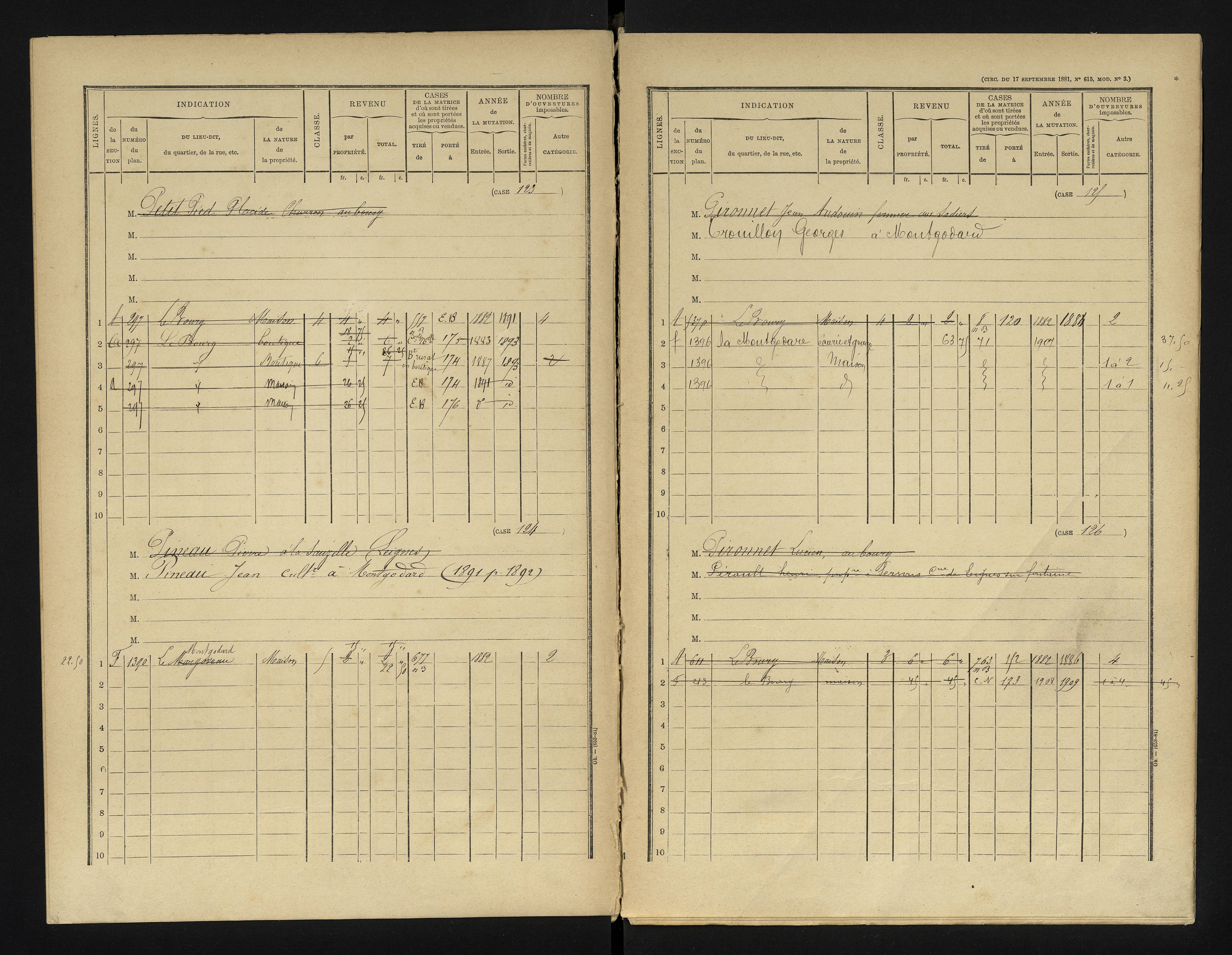 Chapelle-Viviers - FRAD086_cadastre Cases 1-184 