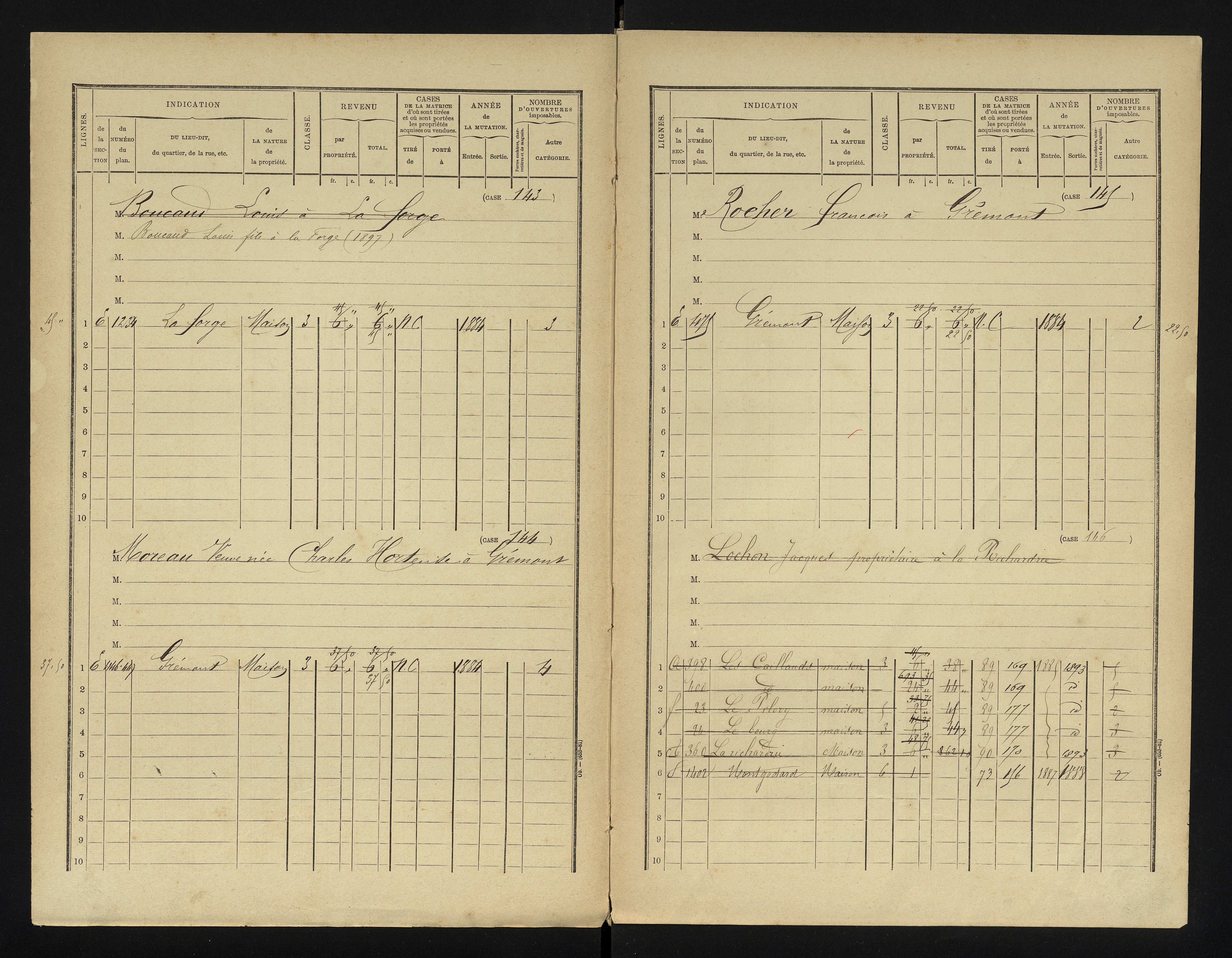 Chapelle-Viviers - FRAD086_cadastre Cases 1-184 