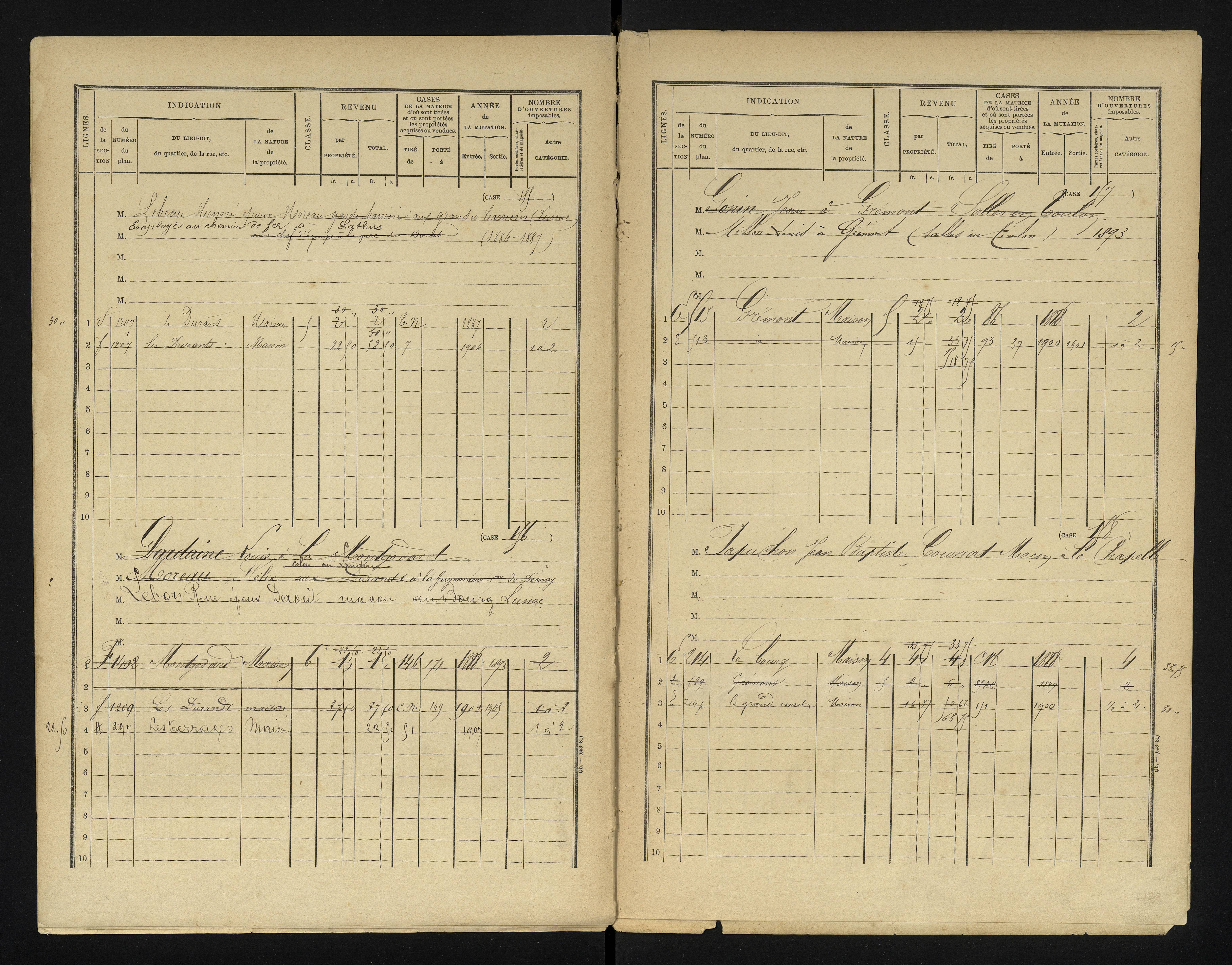 Chapelle-Viviers - FRAD086_cadastre Cases 1-184 