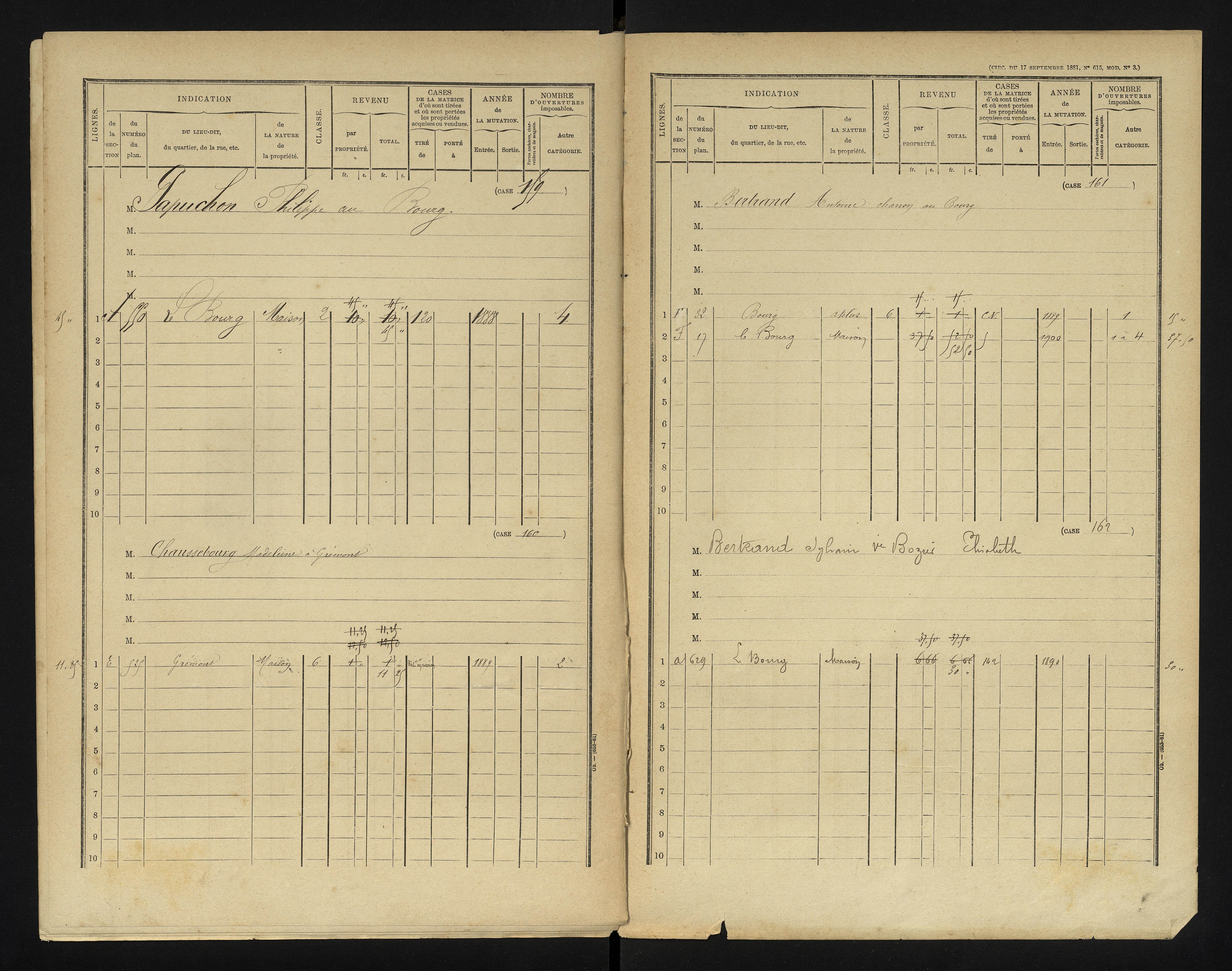 Chapelle-Viviers - FRAD086_cadastre Cases 1-184 