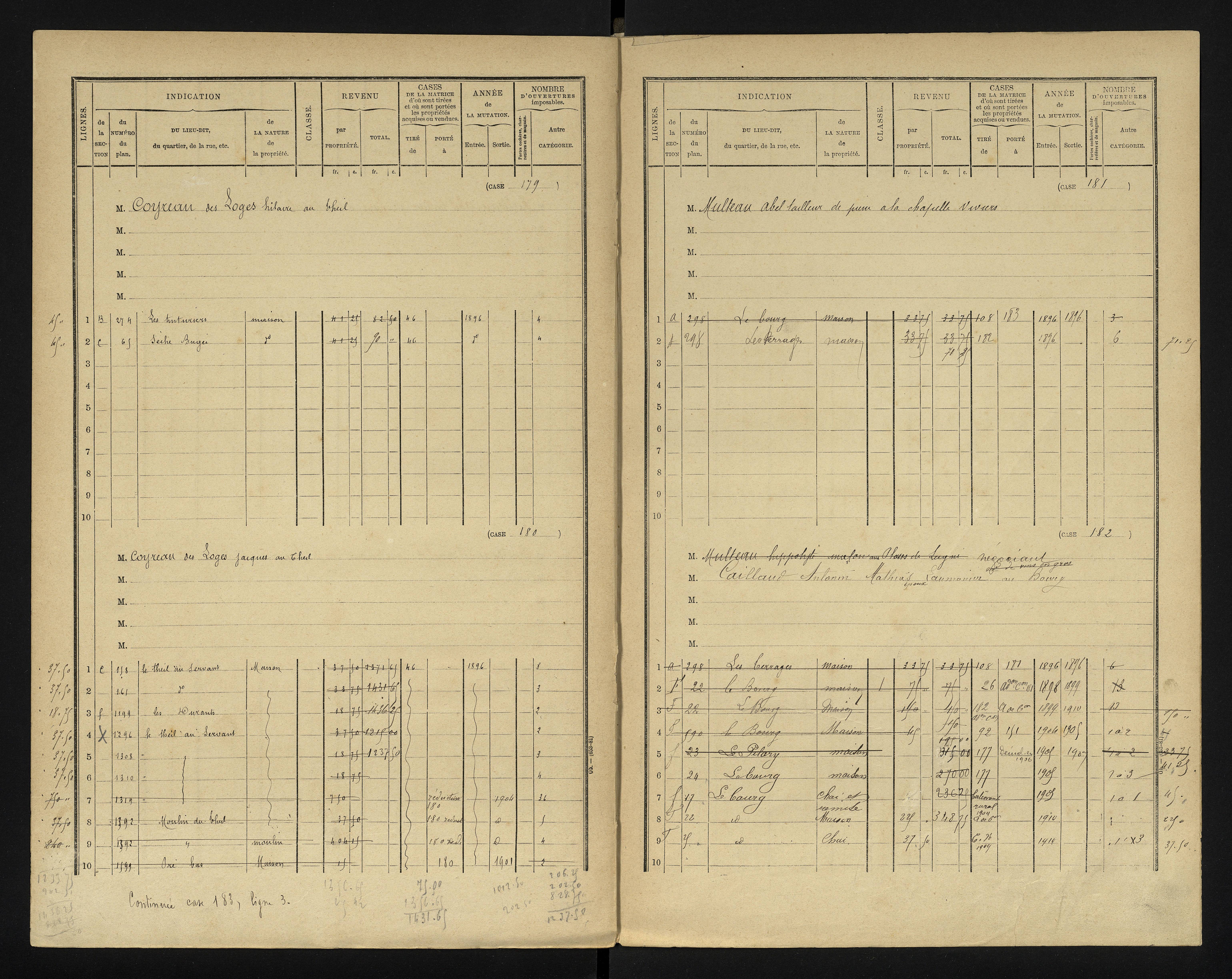 Chapelle-Viviers - FRAD086_cadastre Cases 1-184 