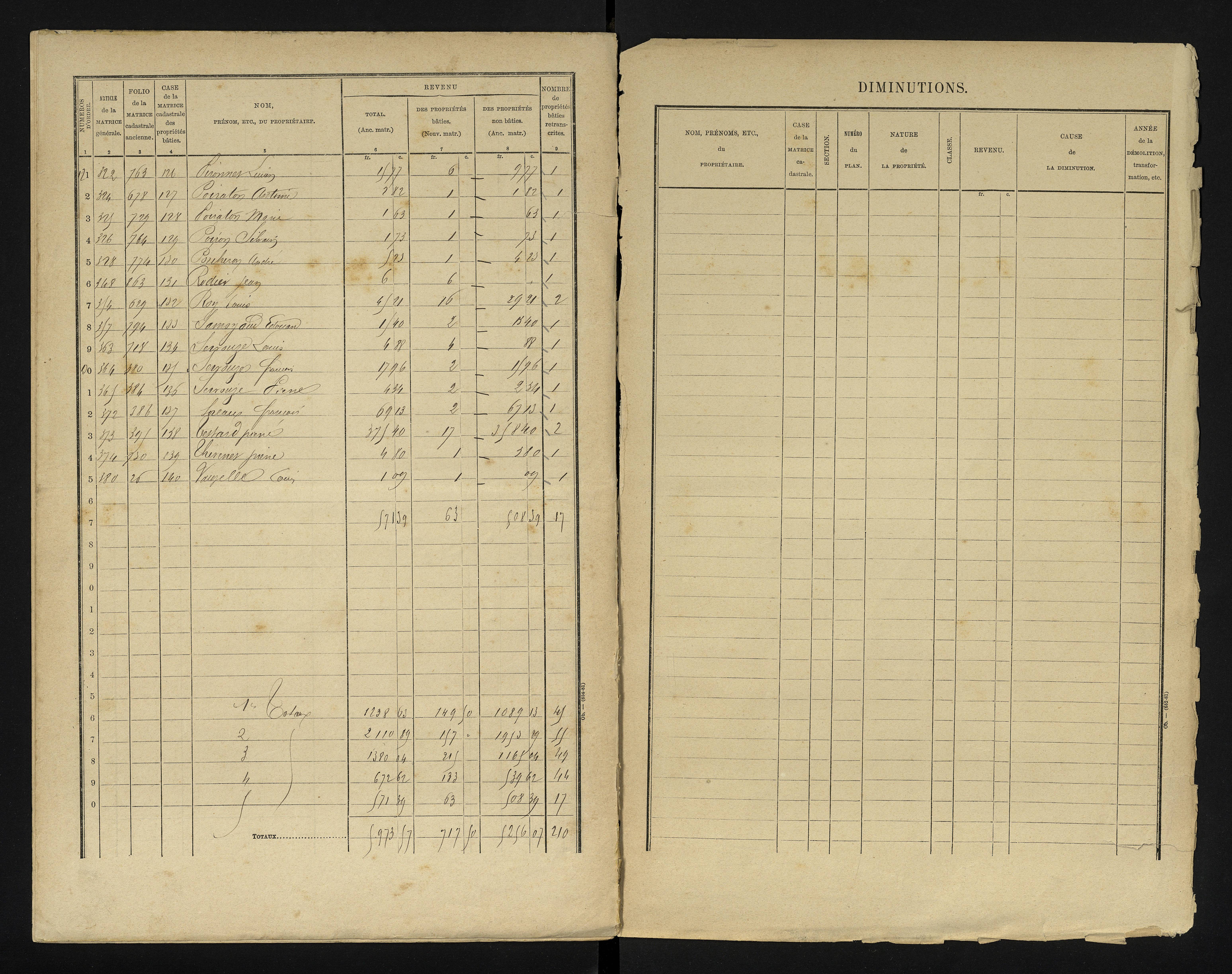 Chapelle-Viviers - FRAD086_cadastre Cases 1-184 