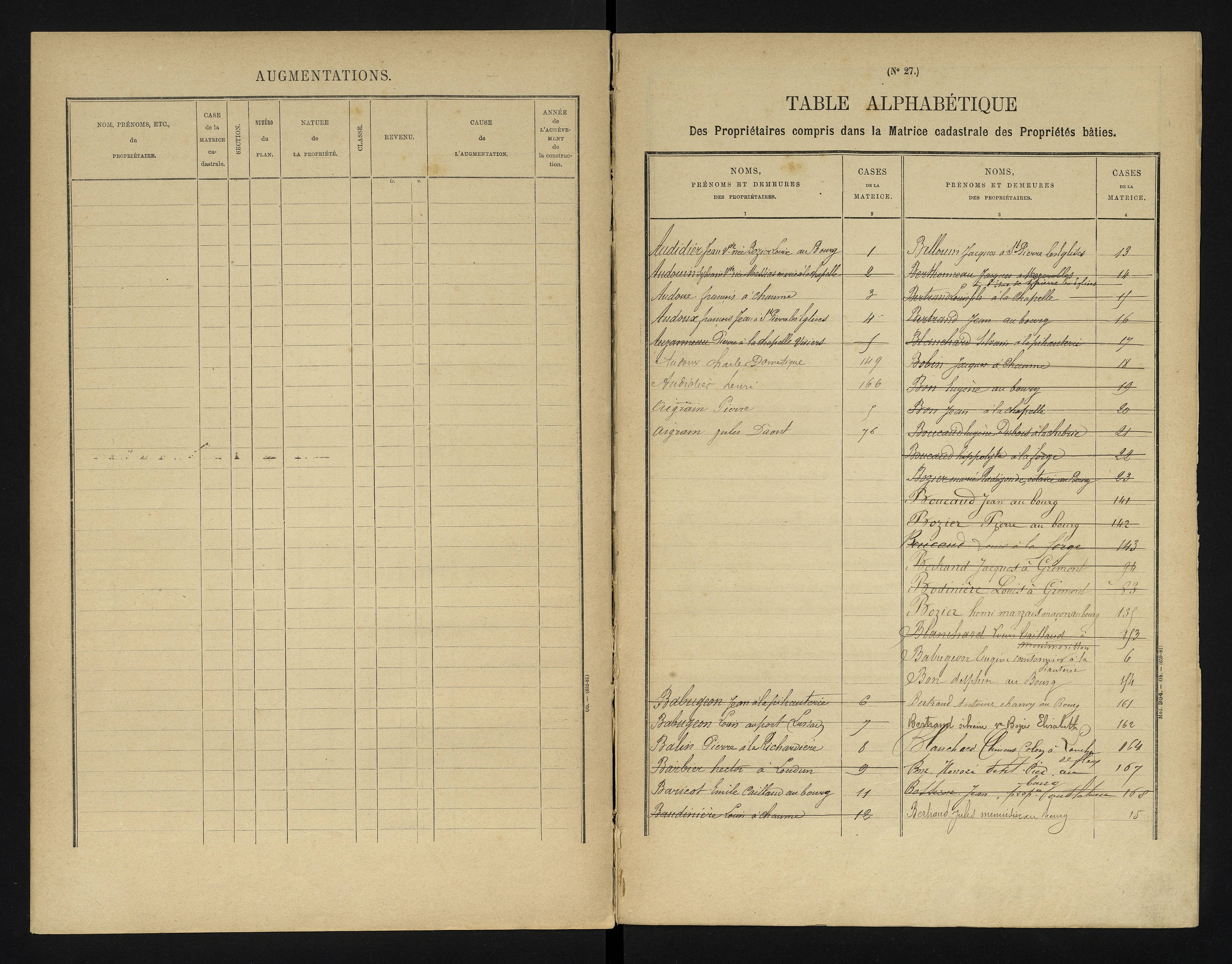 Chapelle-Viviers - FRAD086_cadastre Cases 1-184 