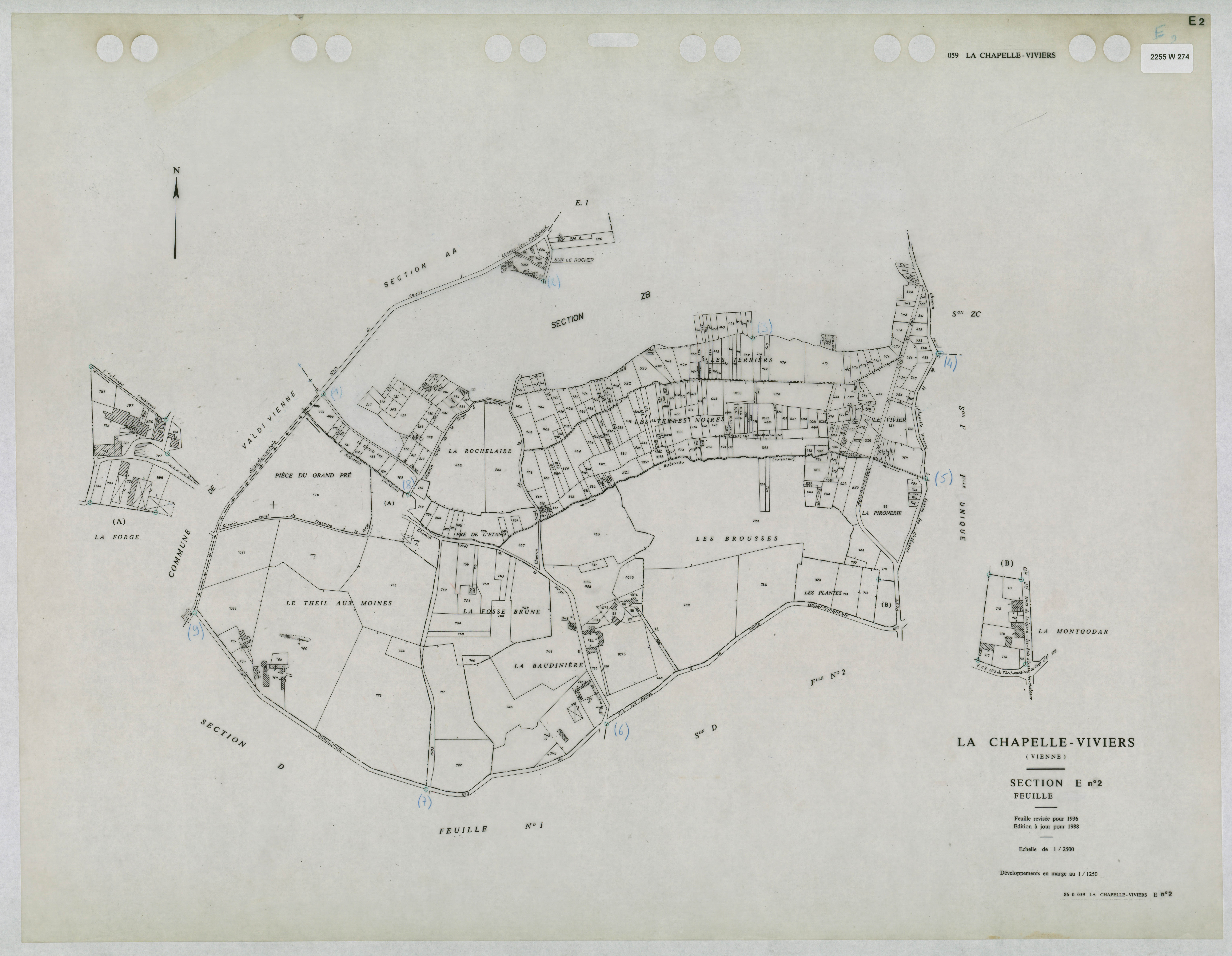 Chapelle-Viviers - FRAD086_cadastre Plans mis à jour 
