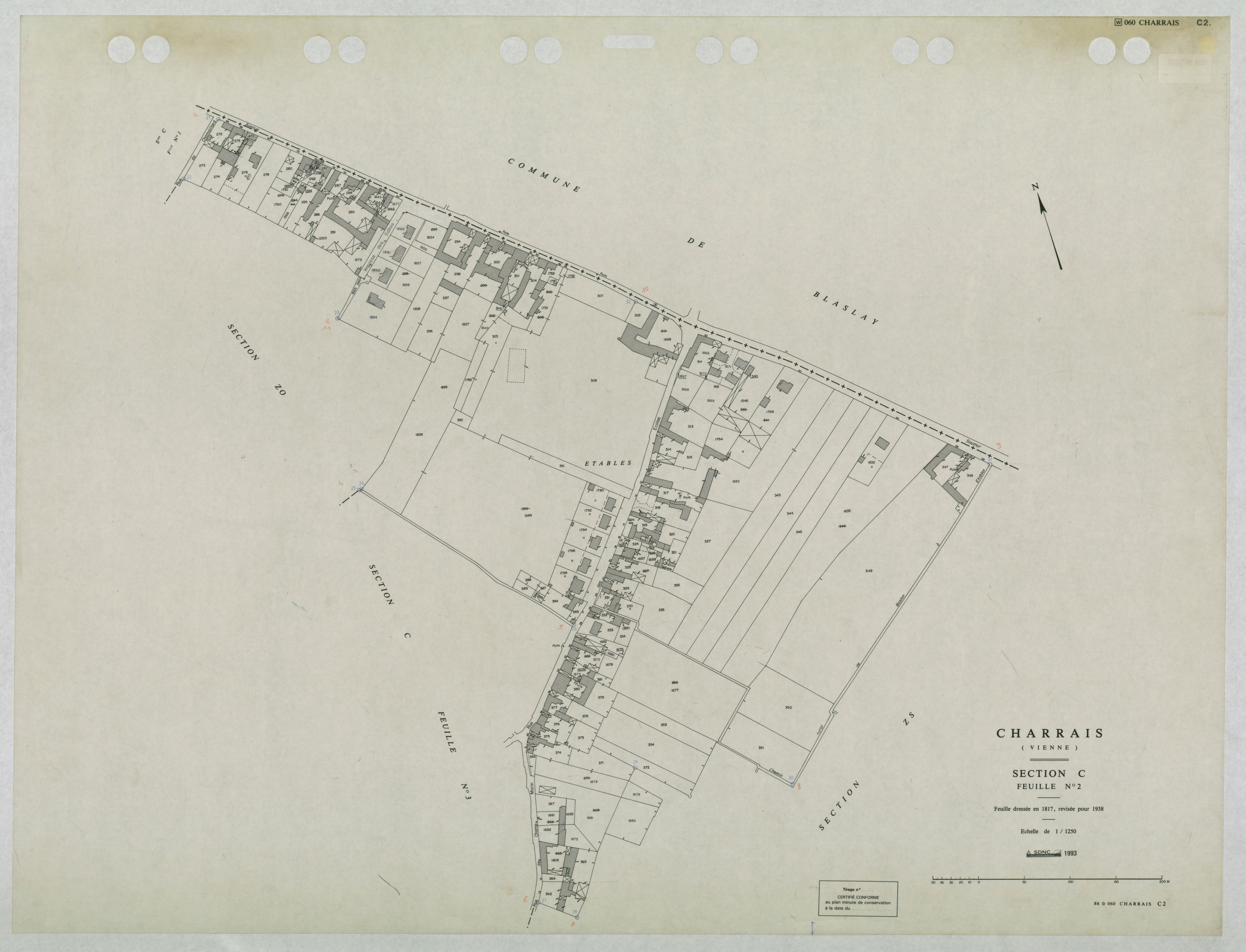 Charrais - FRAD086_cadastre Plans mis à jour 