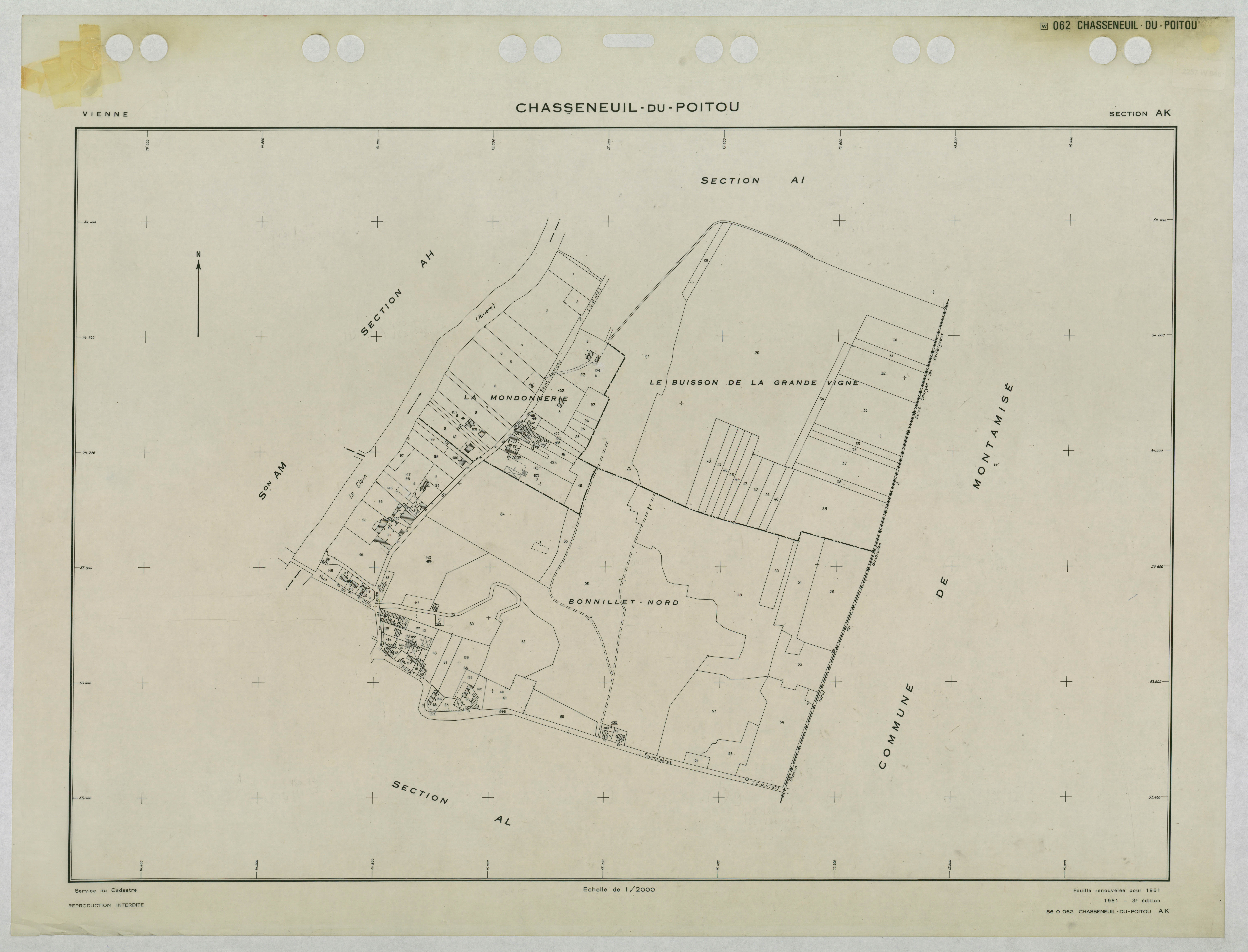 Chasseneuil-du-Poitou - FRAD086_cadastre Plans renouvelés 