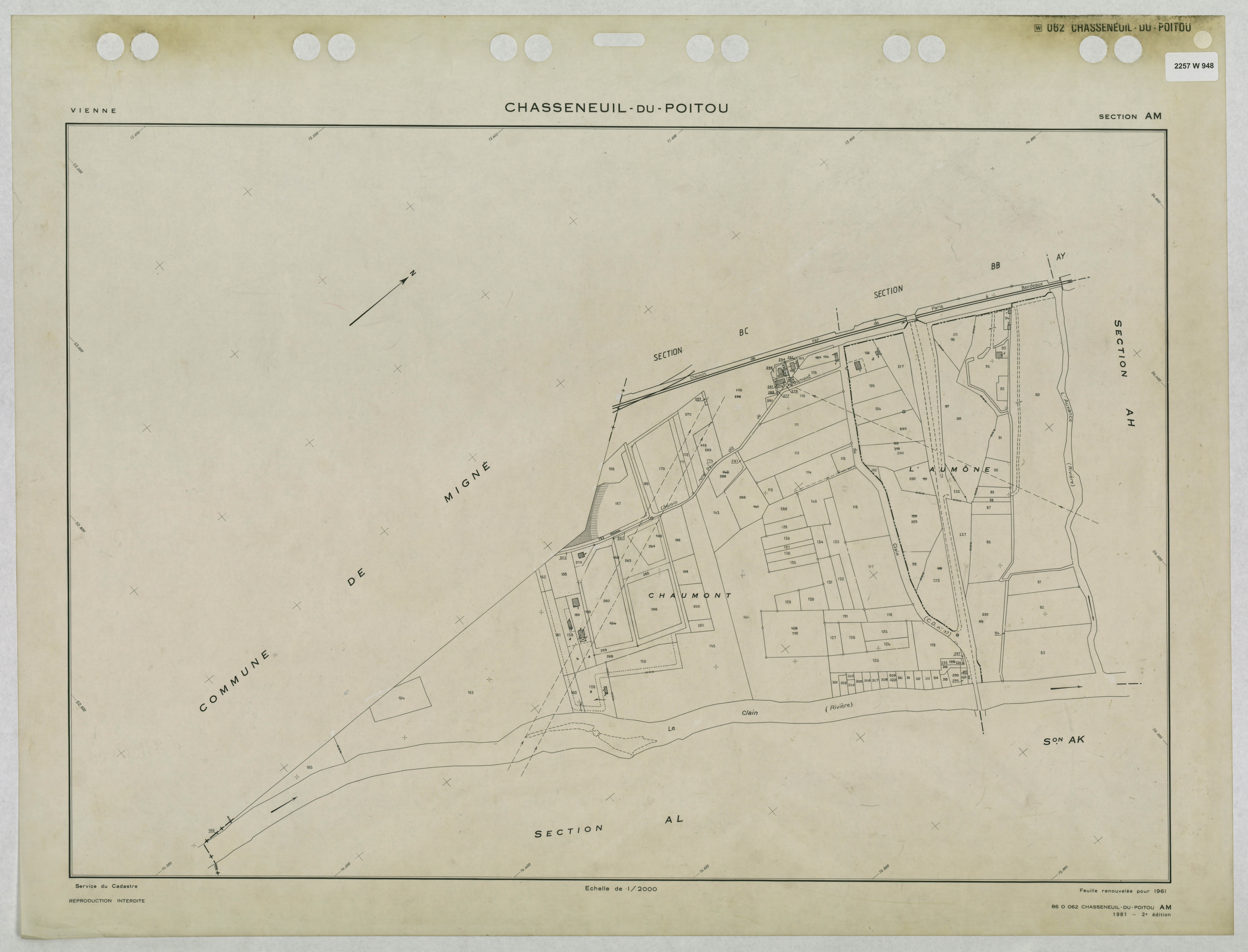 Chasseneuil-du-Poitou - FRAD086_cadastre Plans renouvelés 