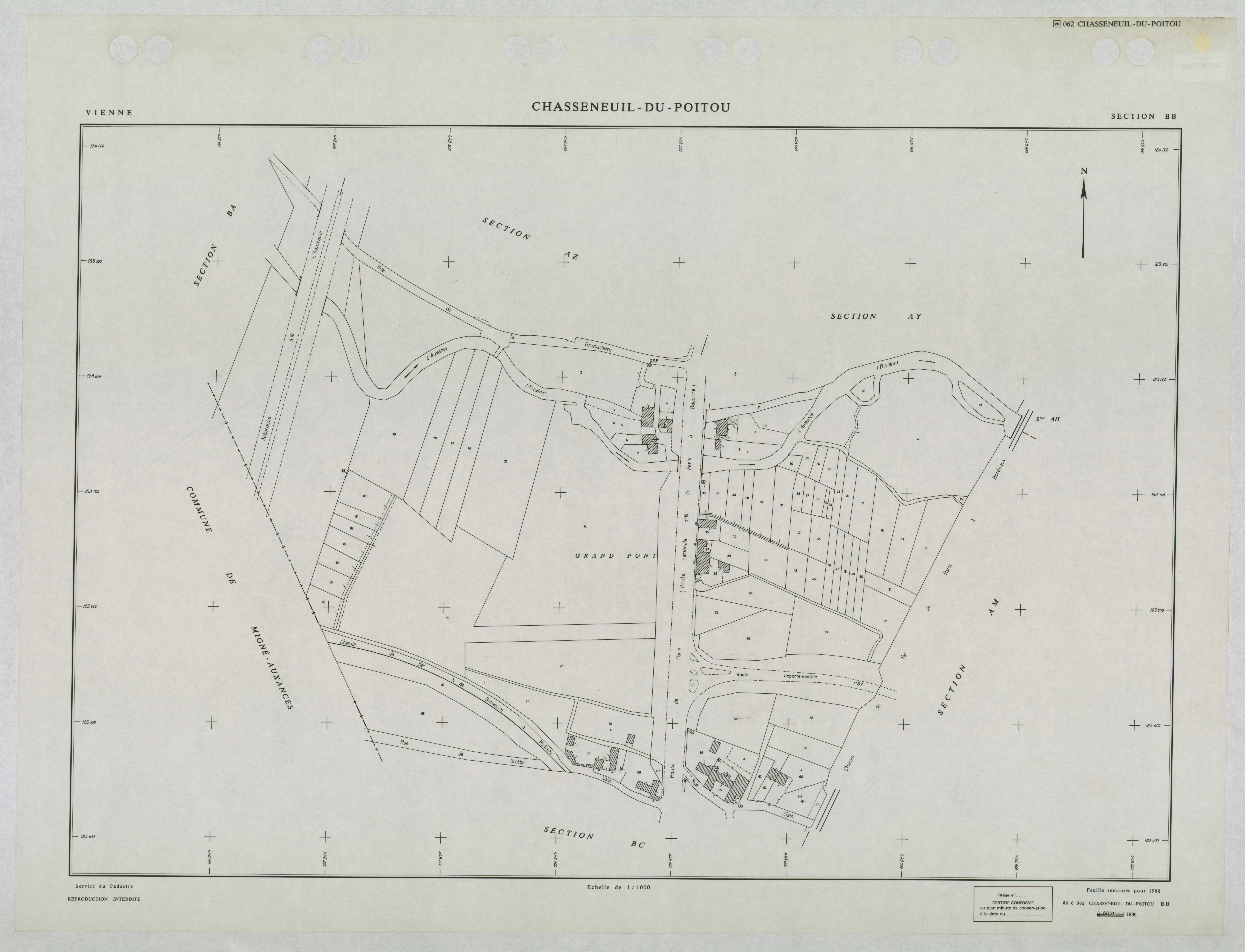 Chasseneuil-du-Poitou - FRAD086_cadastre Plans remaniés 