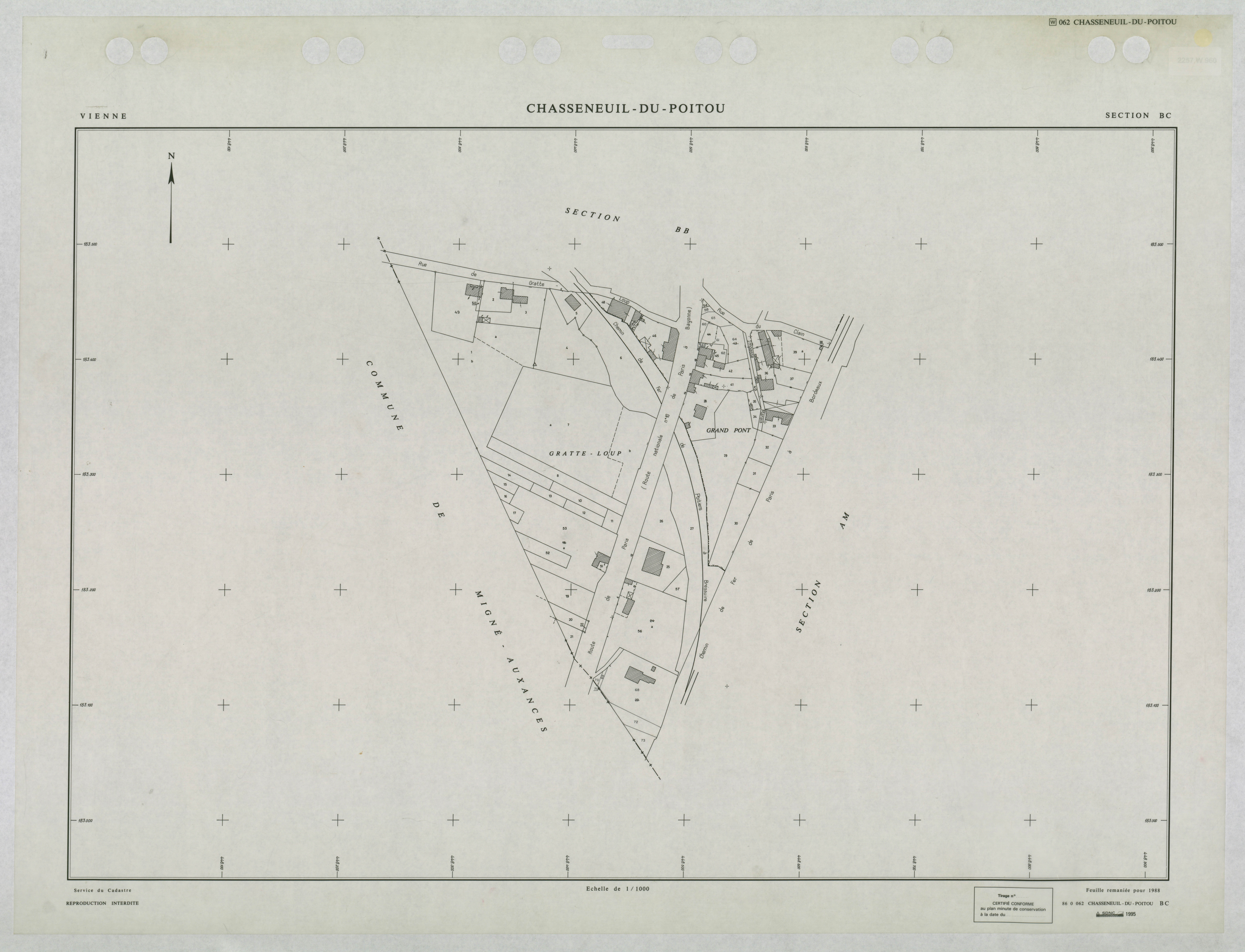 Chasseneuil-du-Poitou - FRAD086_cadastre Plans remaniés 