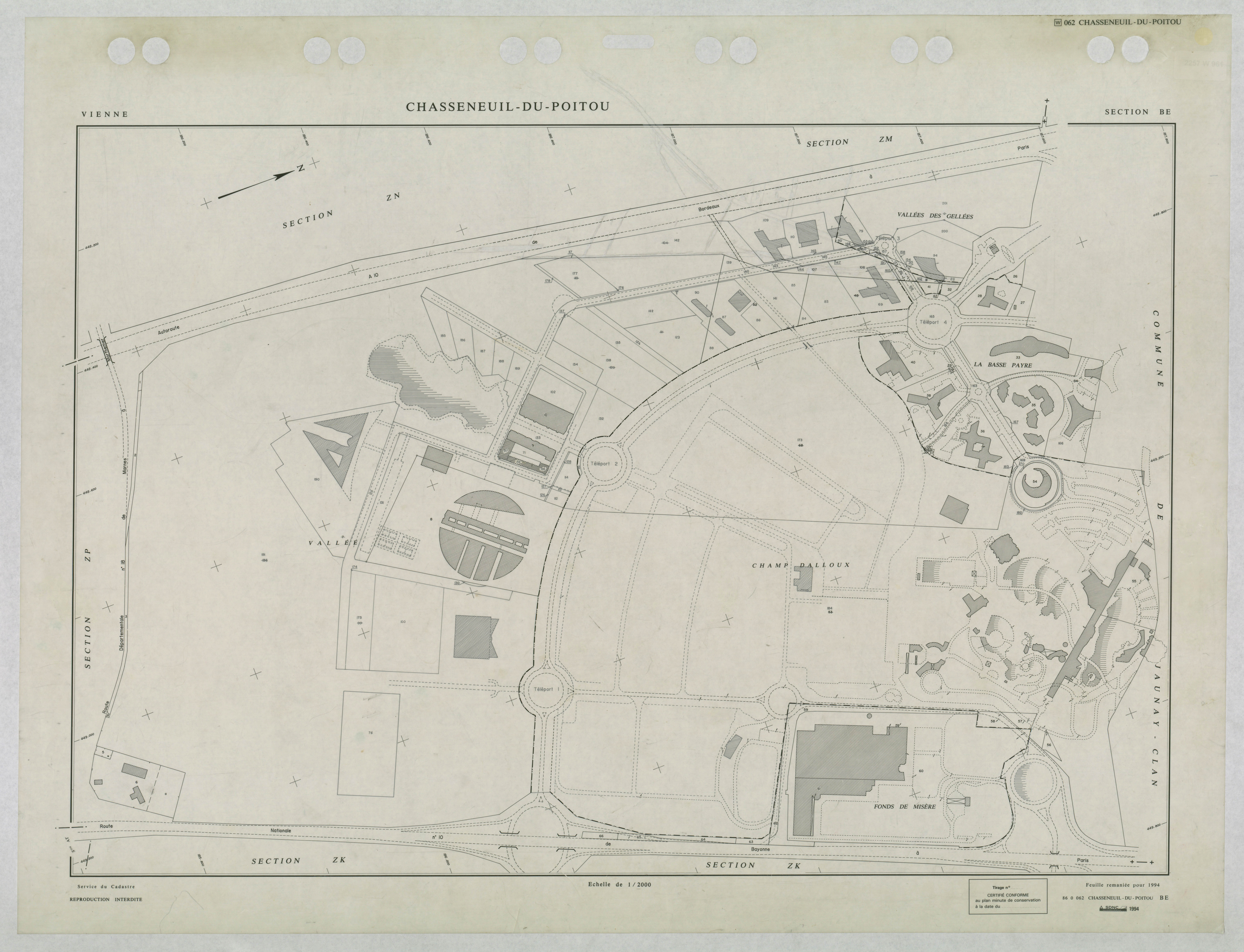 Chasseneuil-du-Poitou - FRAD086_cadastre Plans remaniés 