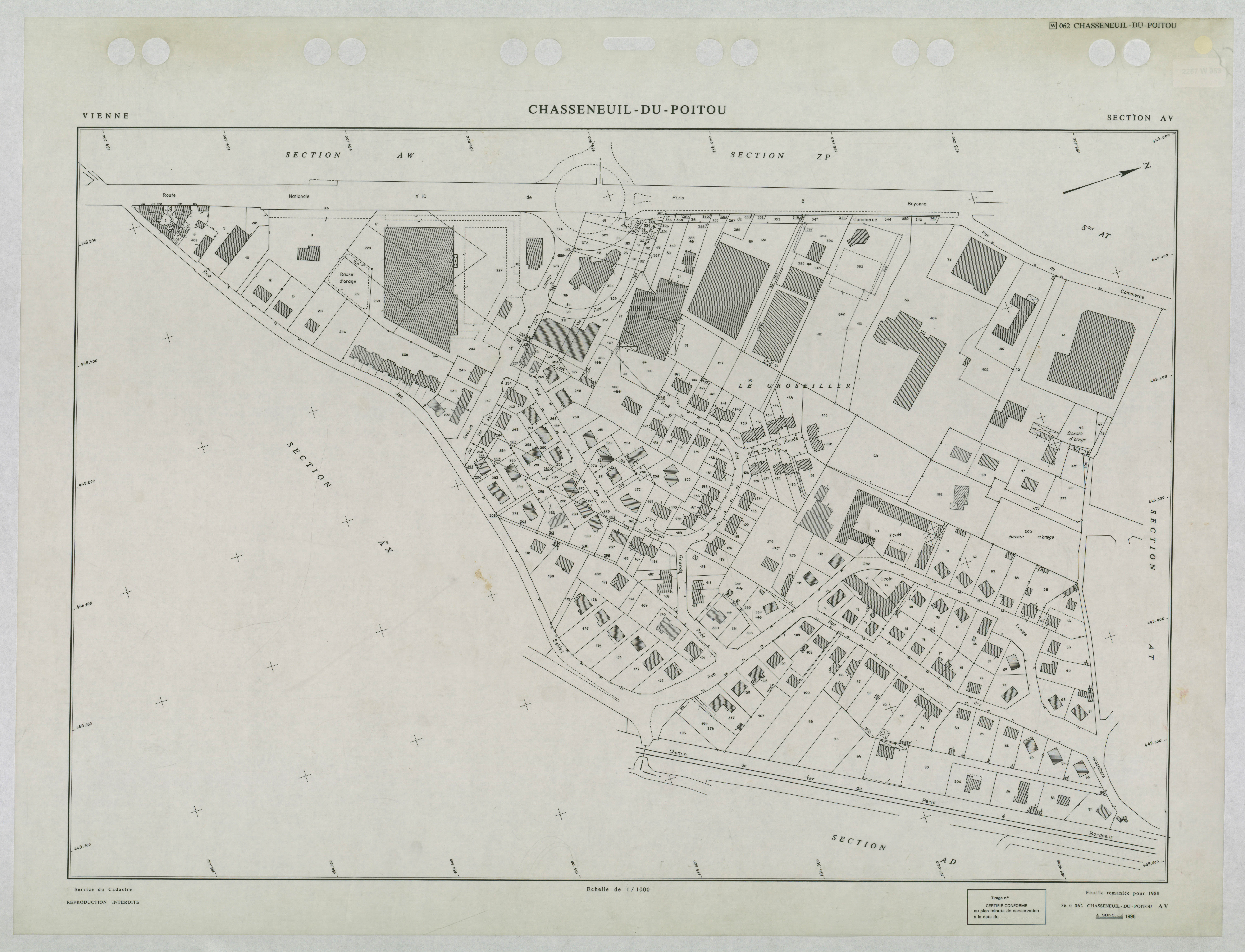 Chasseneuil-du-Poitou - FRAD086_cadastre Plans remaniés 