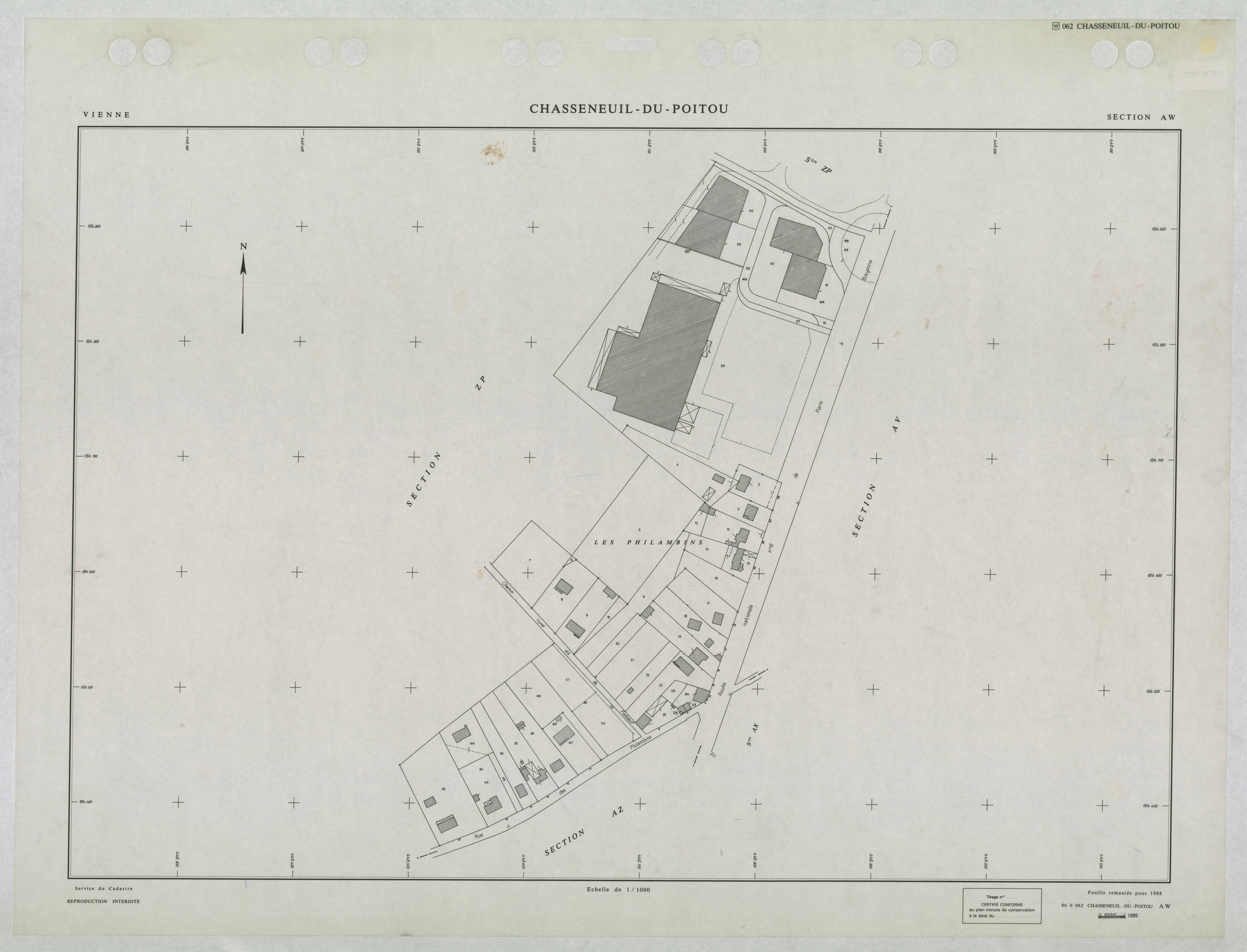 Chasseneuil-du-Poitou - FRAD086_cadastre Plans remaniés 