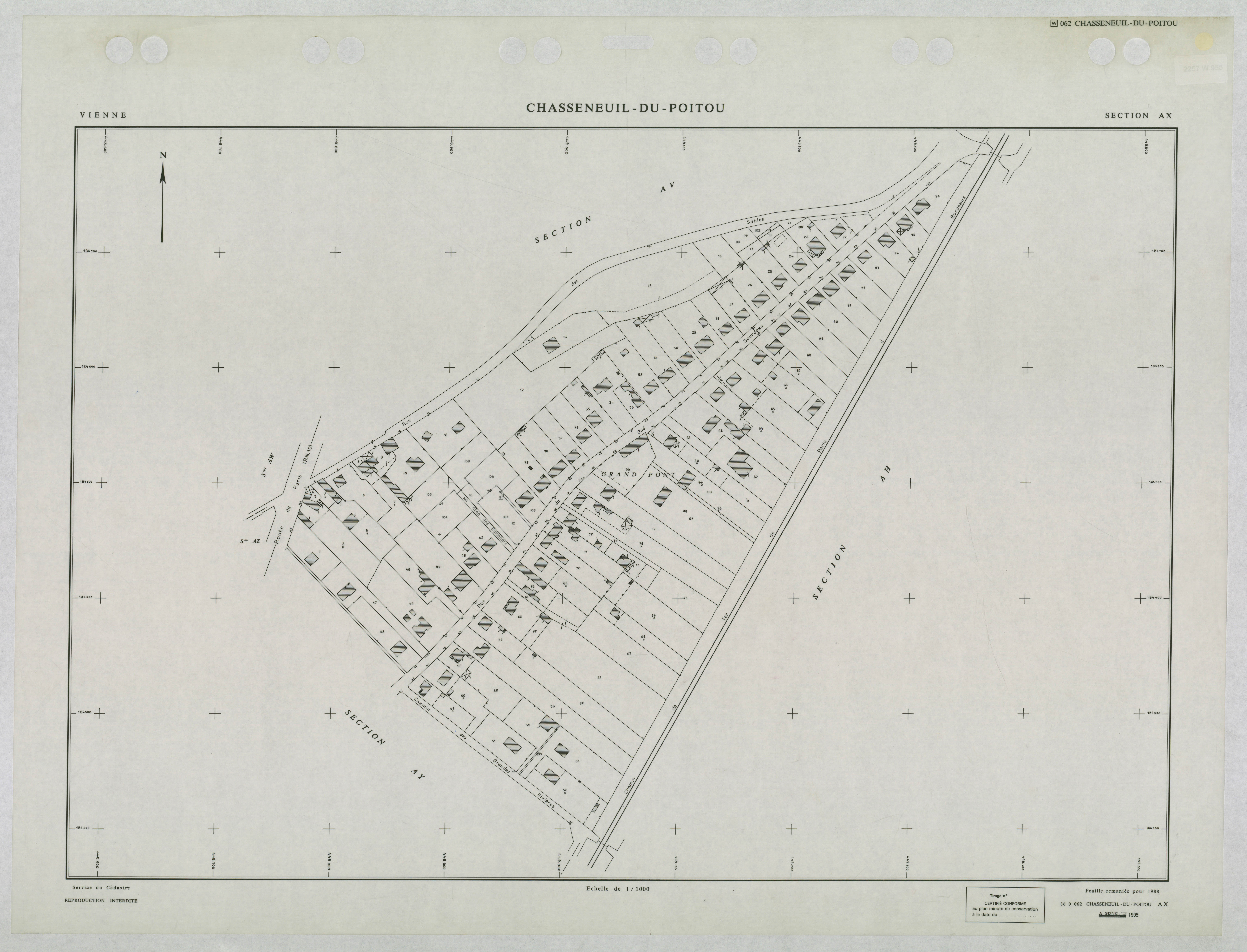 Chasseneuil-du-Poitou - FRAD086_cadastre Plans remaniés 