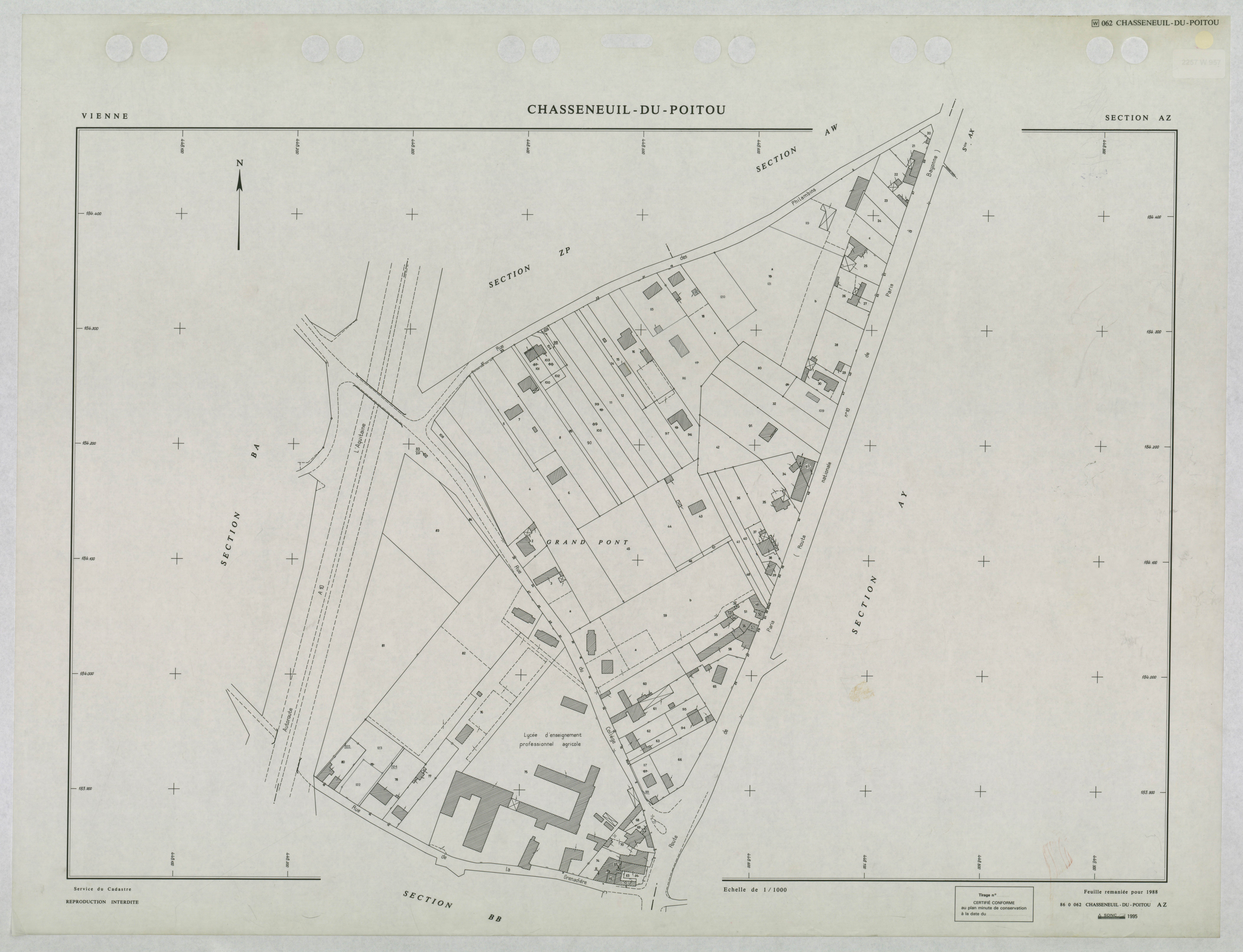 Chasseneuil-du-Poitou - FRAD086_cadastre Plans remaniés 