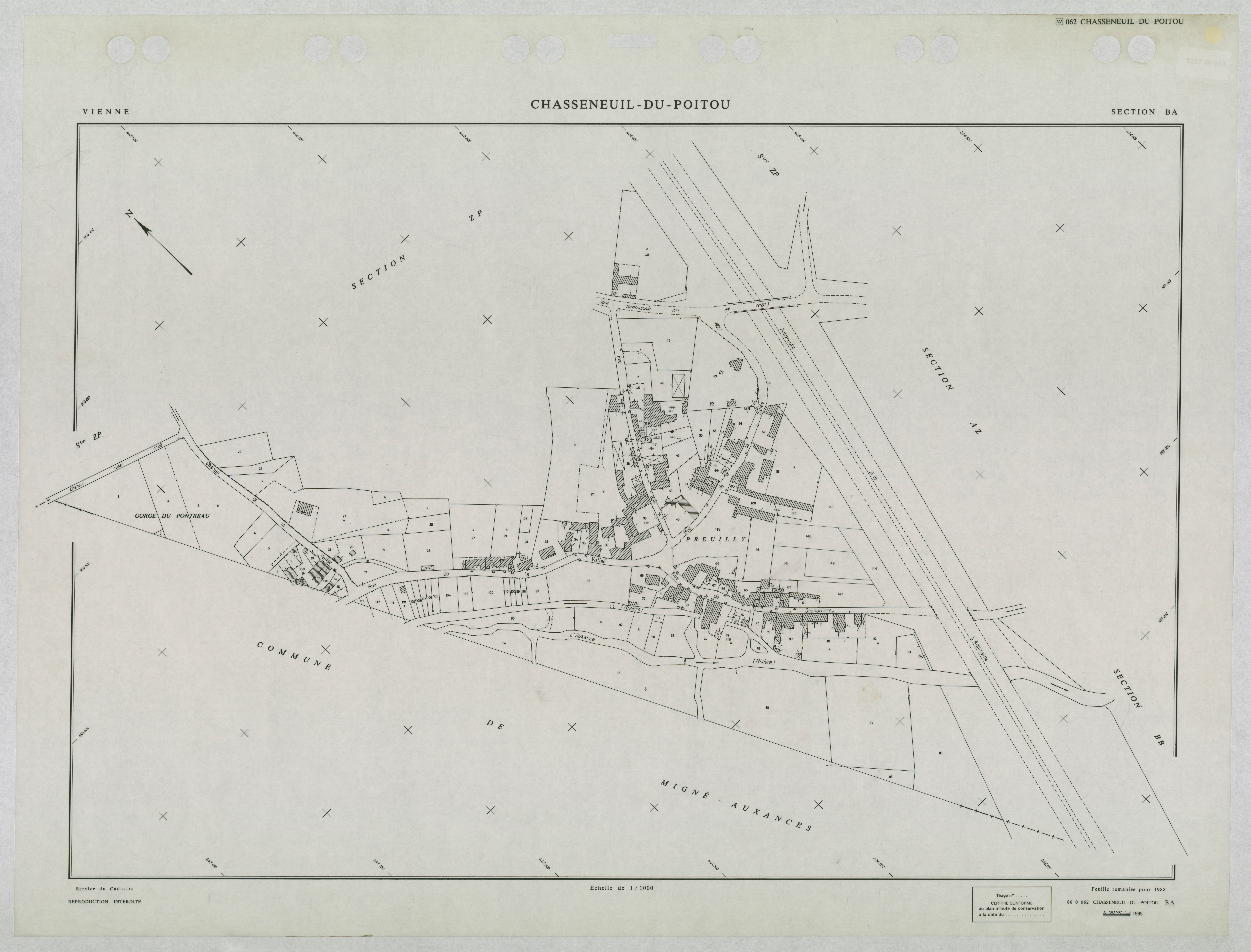 Chasseneuil-du-Poitou - FRAD086_cadastre Plans remaniés 