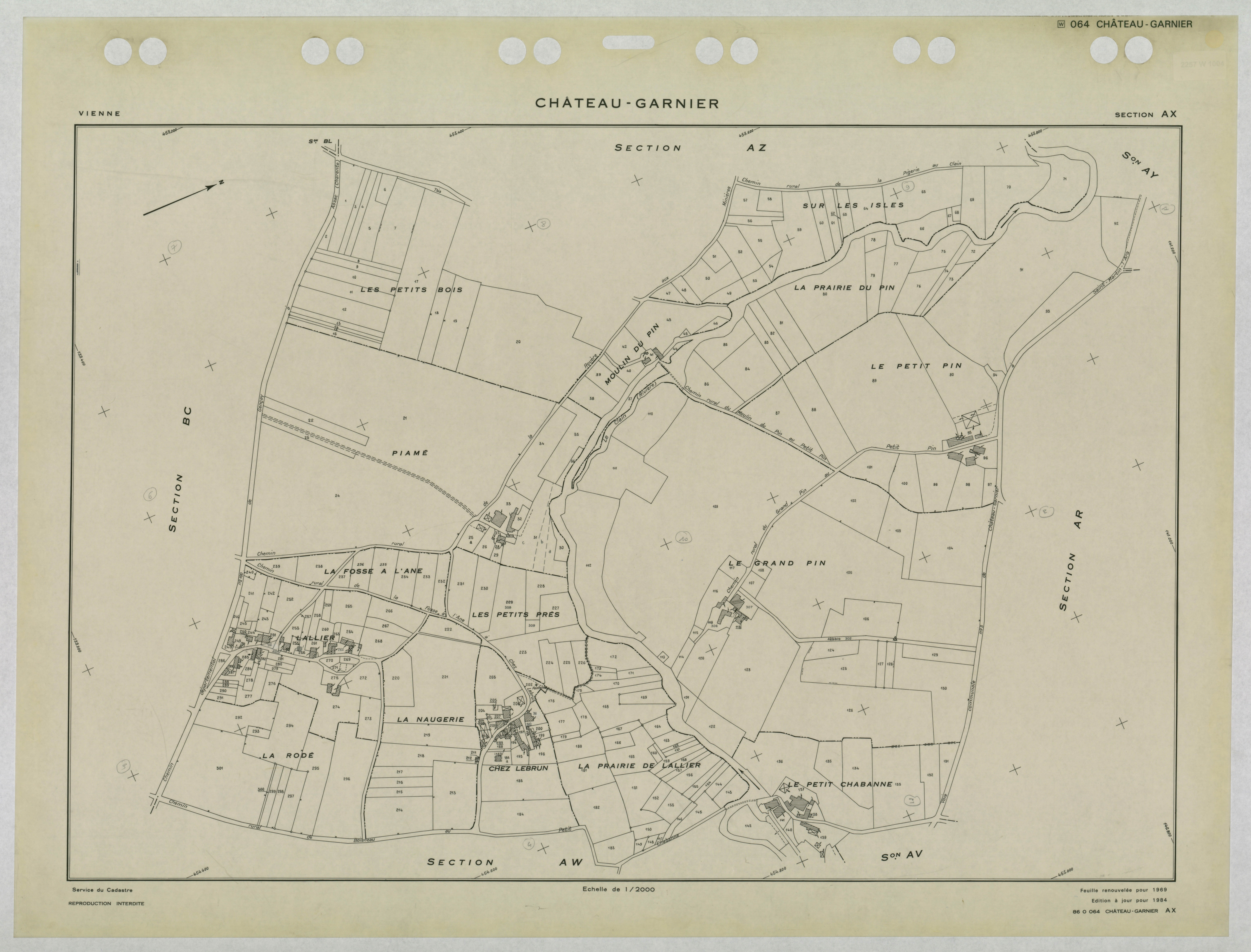 Château-Garnier - FRAD086_cadastre Plans renouvelés 