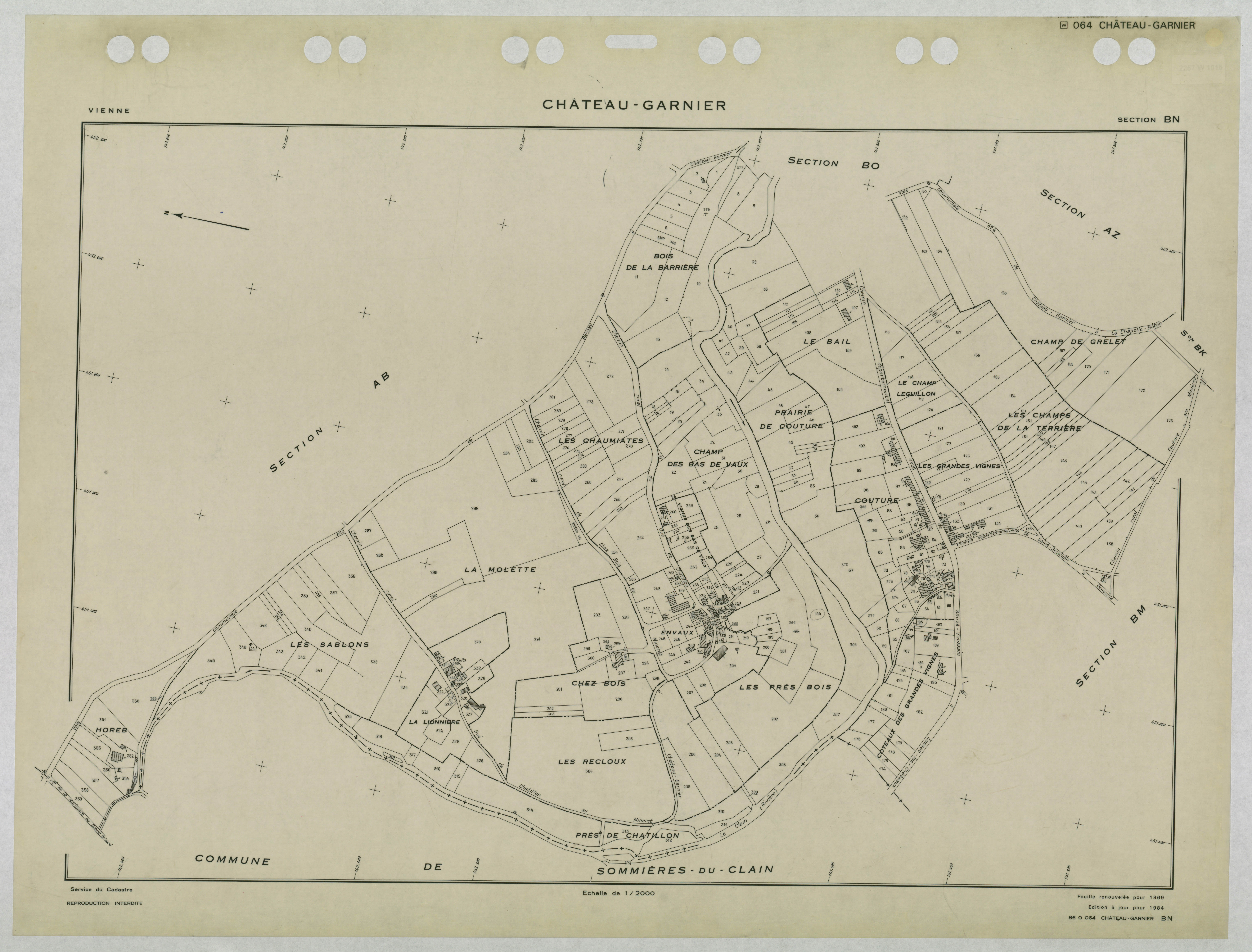 Château-Garnier - FRAD086_cadastre Plans renouvelés 